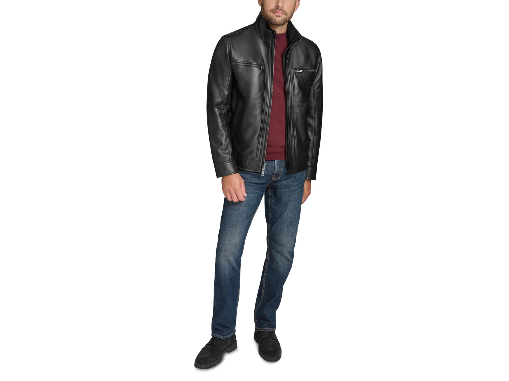 Winton Leather Bomber Jacket — Image 8
