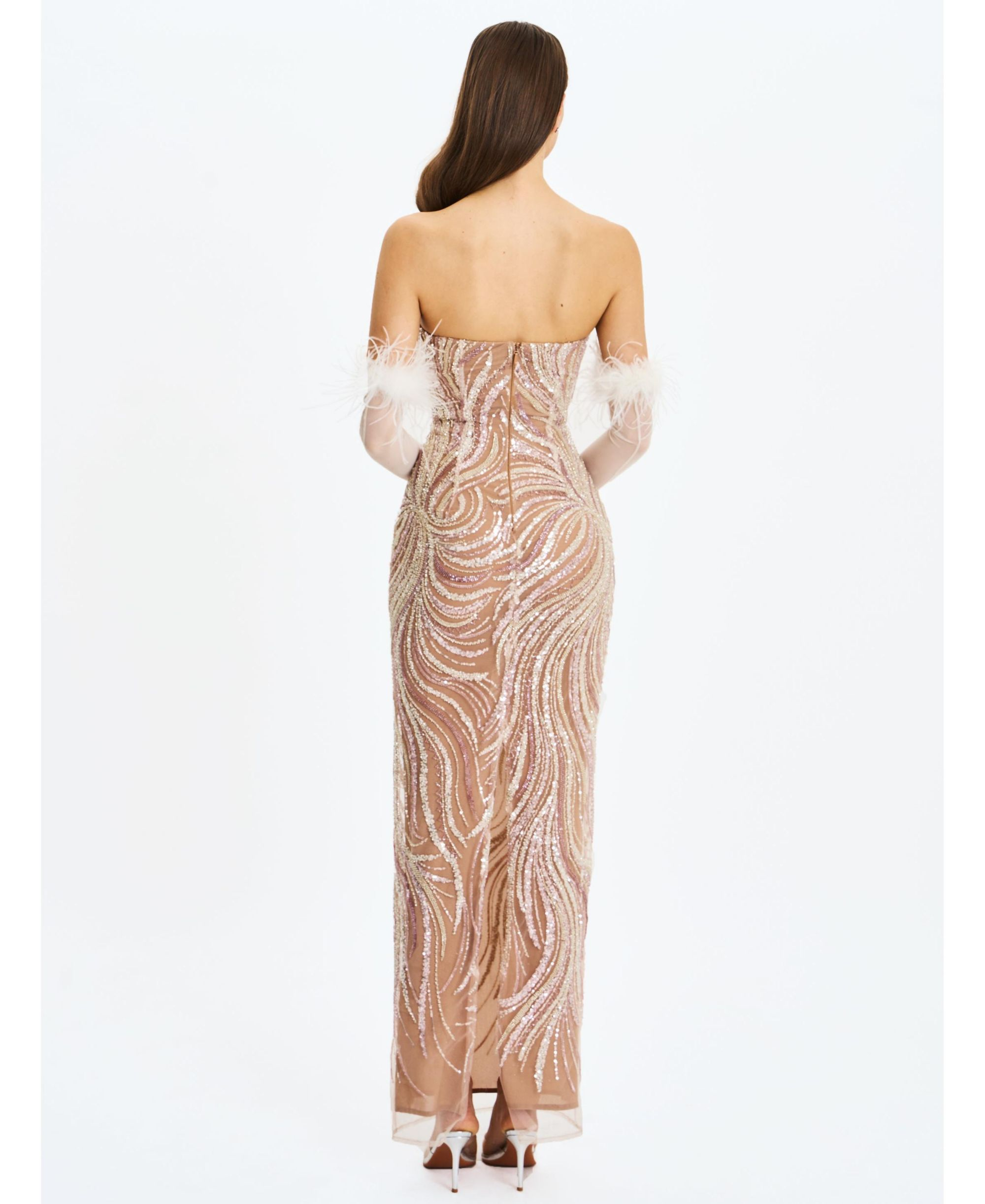 Quinci Beaded Sequin Sweetheart Maxi Dress — Image 8