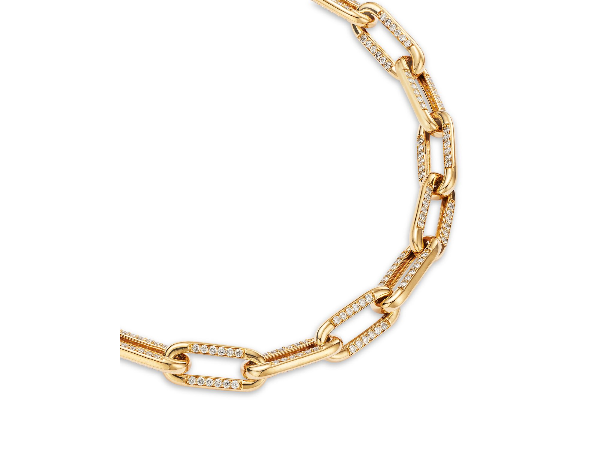 Diamond Open Link Bracelet in 14K Yellow Gold, 2.0 tcw — Image 3