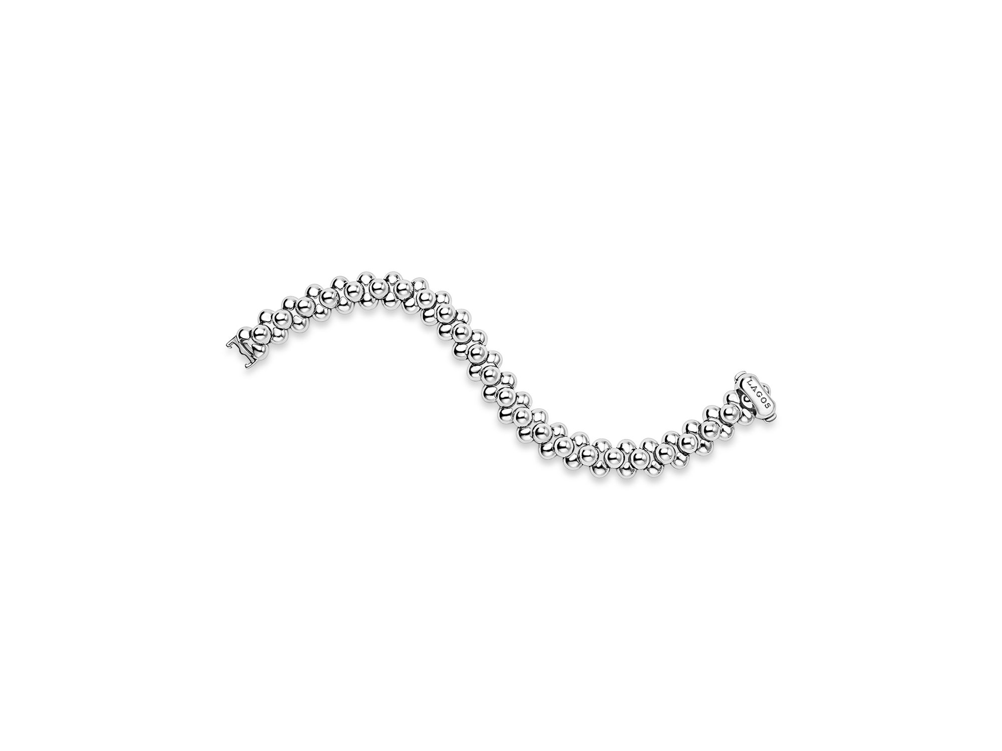 Sterling Caviar Bubbly Bead Cluster Statement Bracelet — Image 5