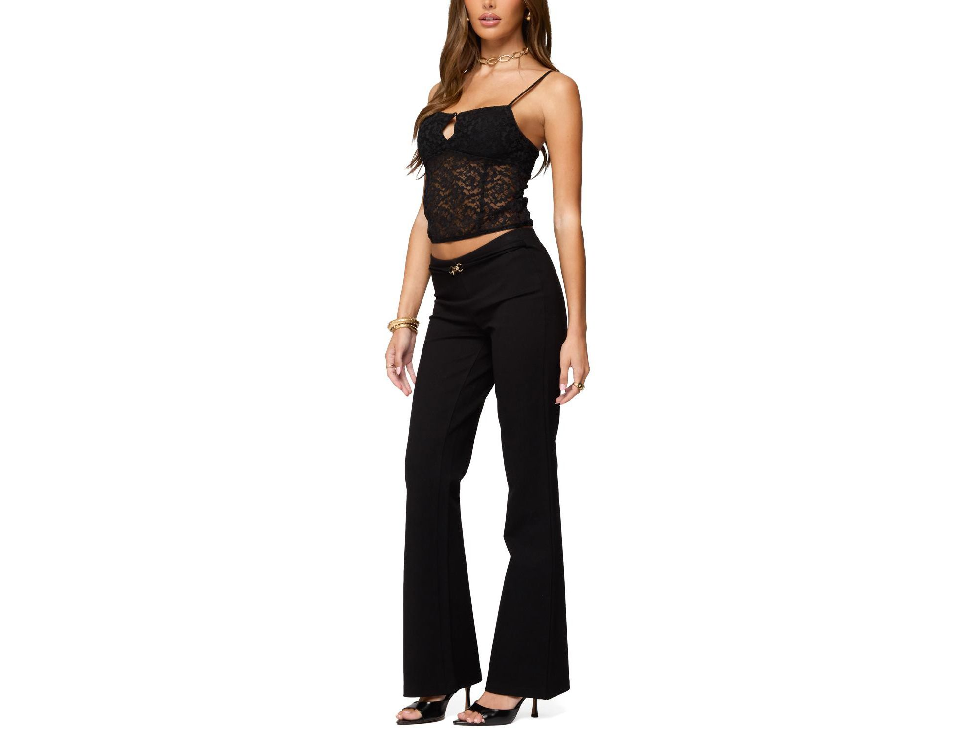 Janice Sheer Lace Keyhole Tank Top — Image 5