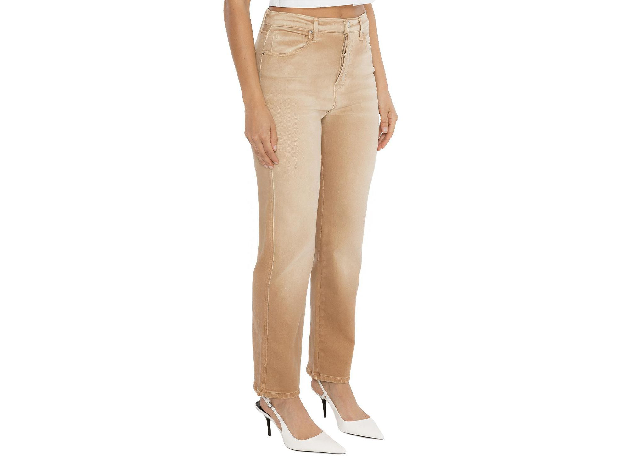High Rise Tracy Straight Jean in Seasand — Image 3