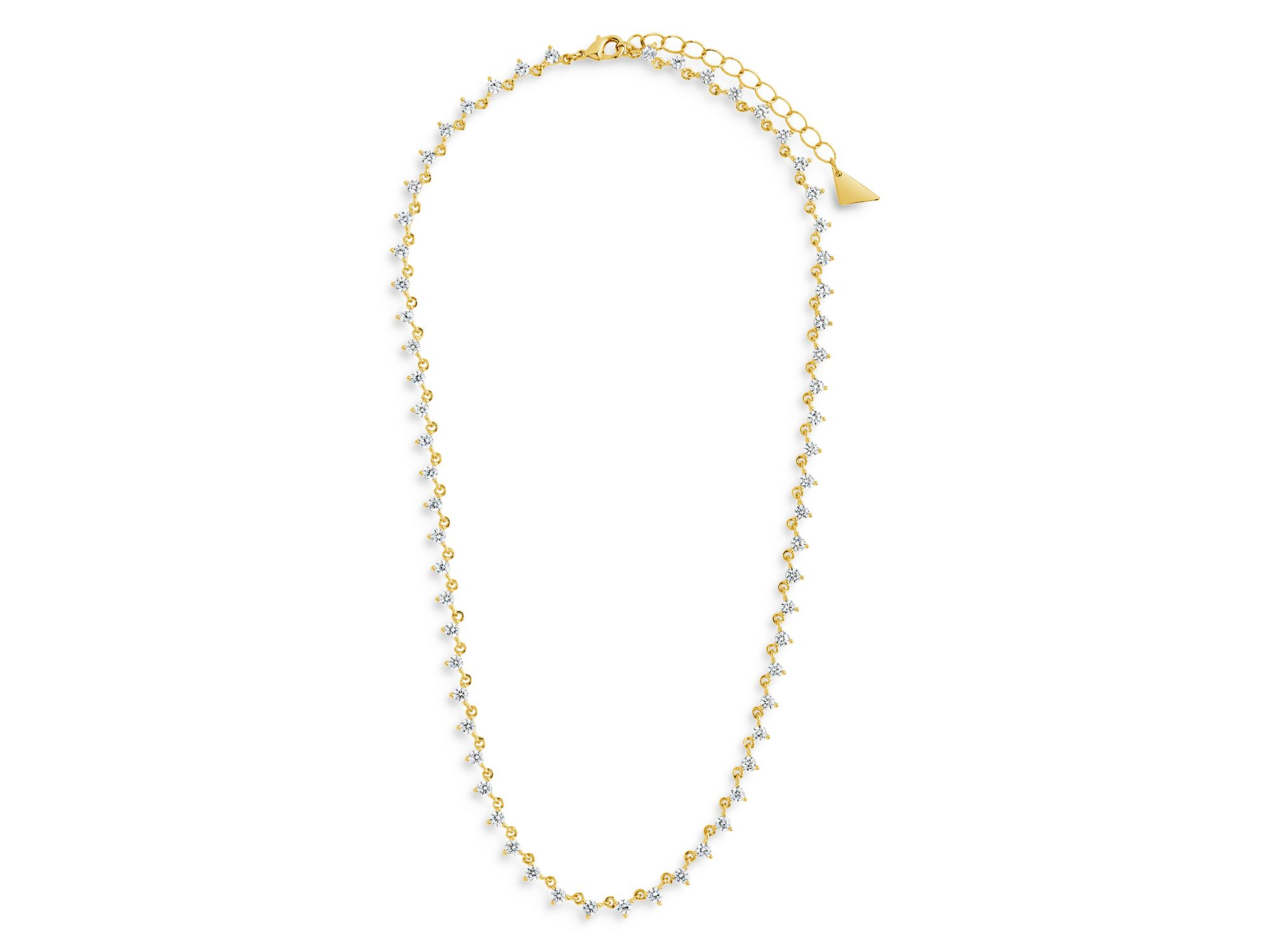Brigid Cubic Zirconia Tennis Necklace in 14K Gold Plated, 16"-18" — Image 4
