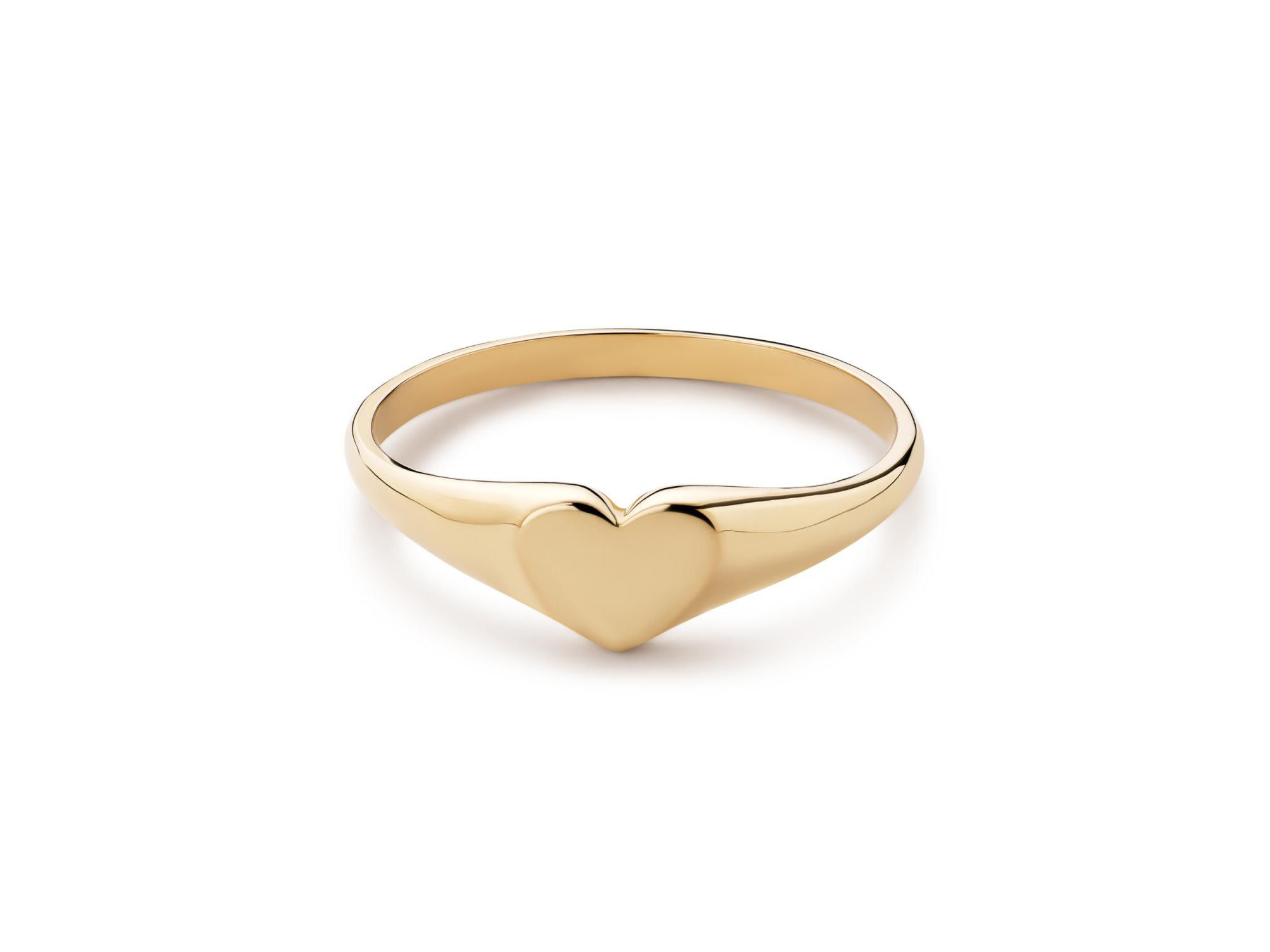 Solid Gold Heart Signet Ring — Image 5
