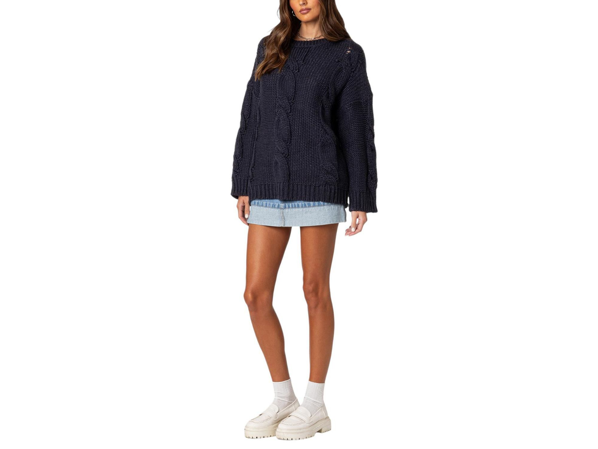 Alene Oversized Cable Knit Sweater — Image 5