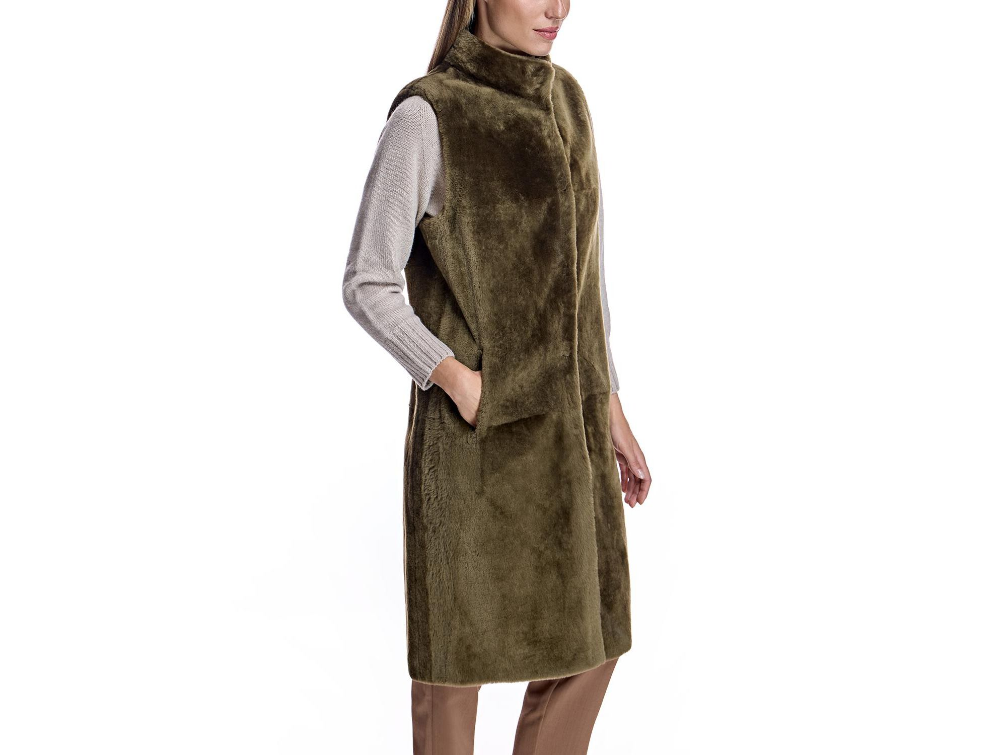 Reversible Shearling Lamb Vest — Image 6