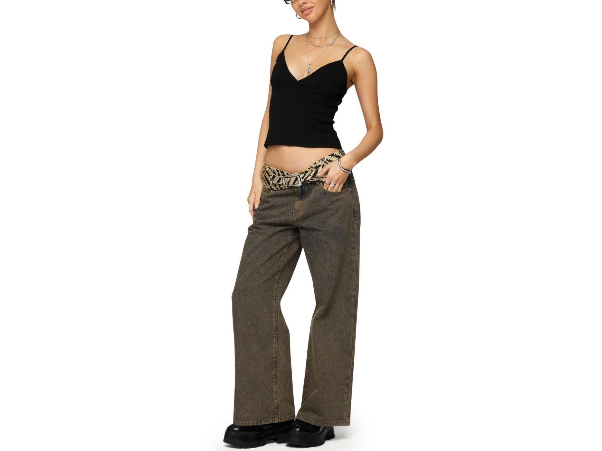 Petite Zahra Mud Wash Low Rise Colored Wash Jeans — Image 3