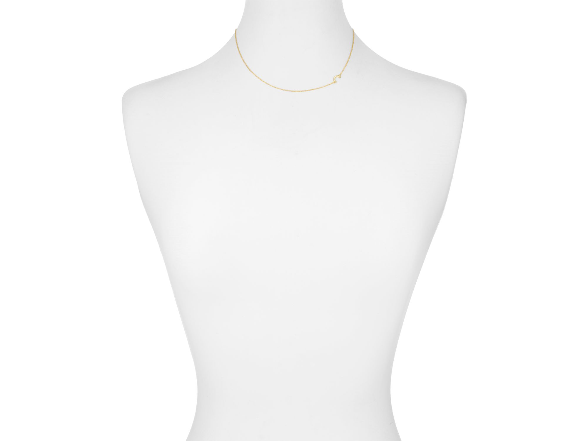 Asymmetrical Initial Necklace in 18K Gold-Plated Sterling Silver, 16" — Image 3