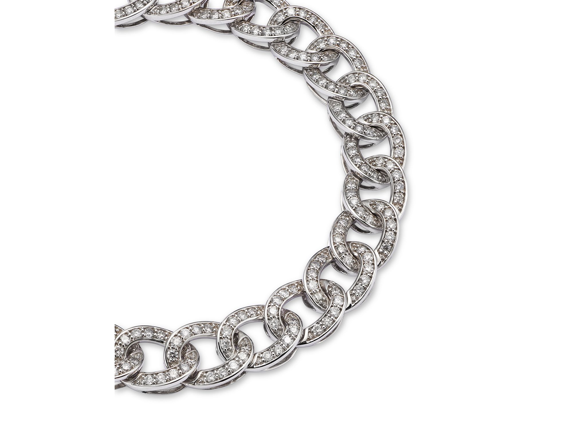 Diamond Chain Link Bracelet in 14K White Gold, 3.0 tcw — Image 4