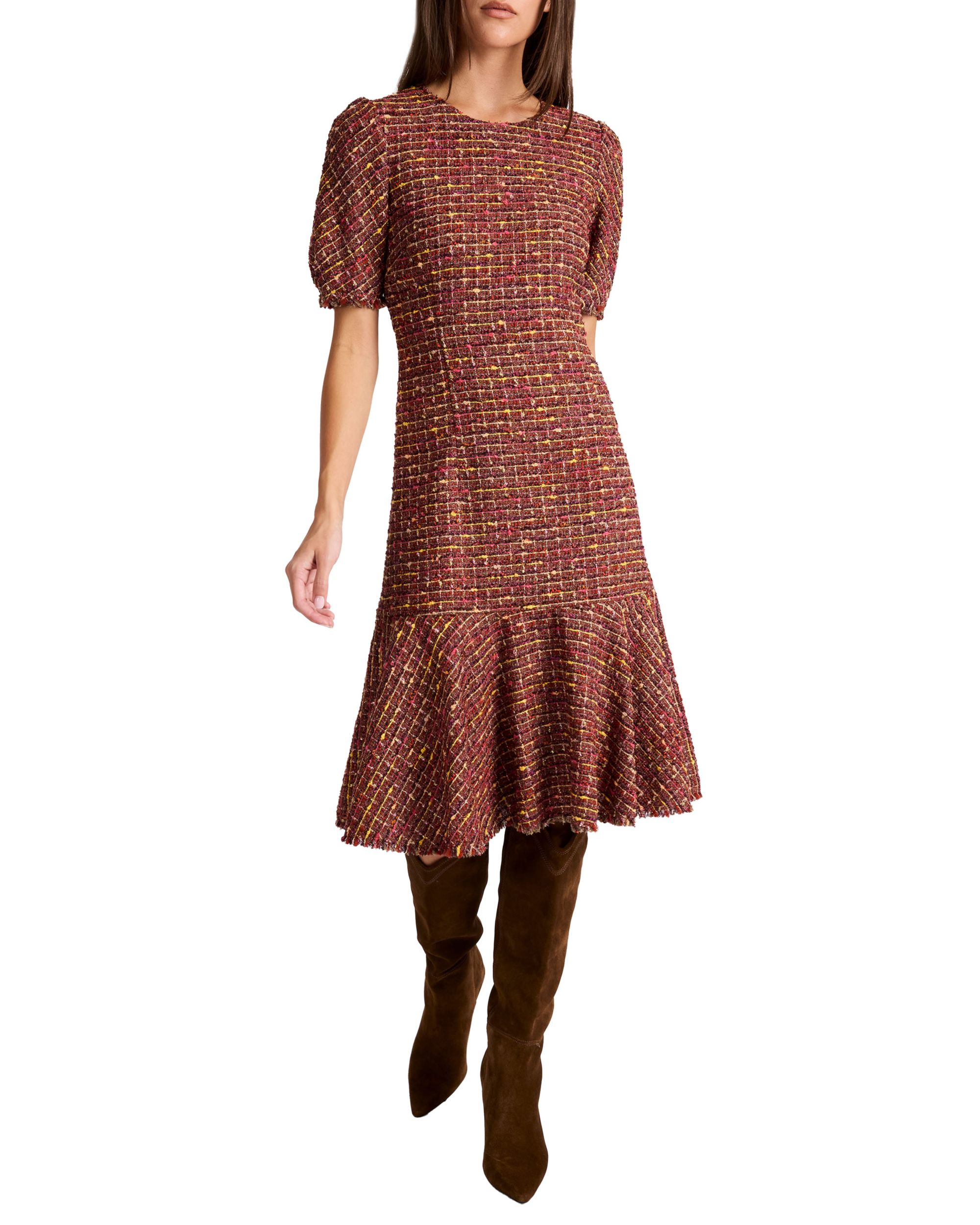 Dasia Sheath Tweed Dress with Puff Sleeves — Image 4