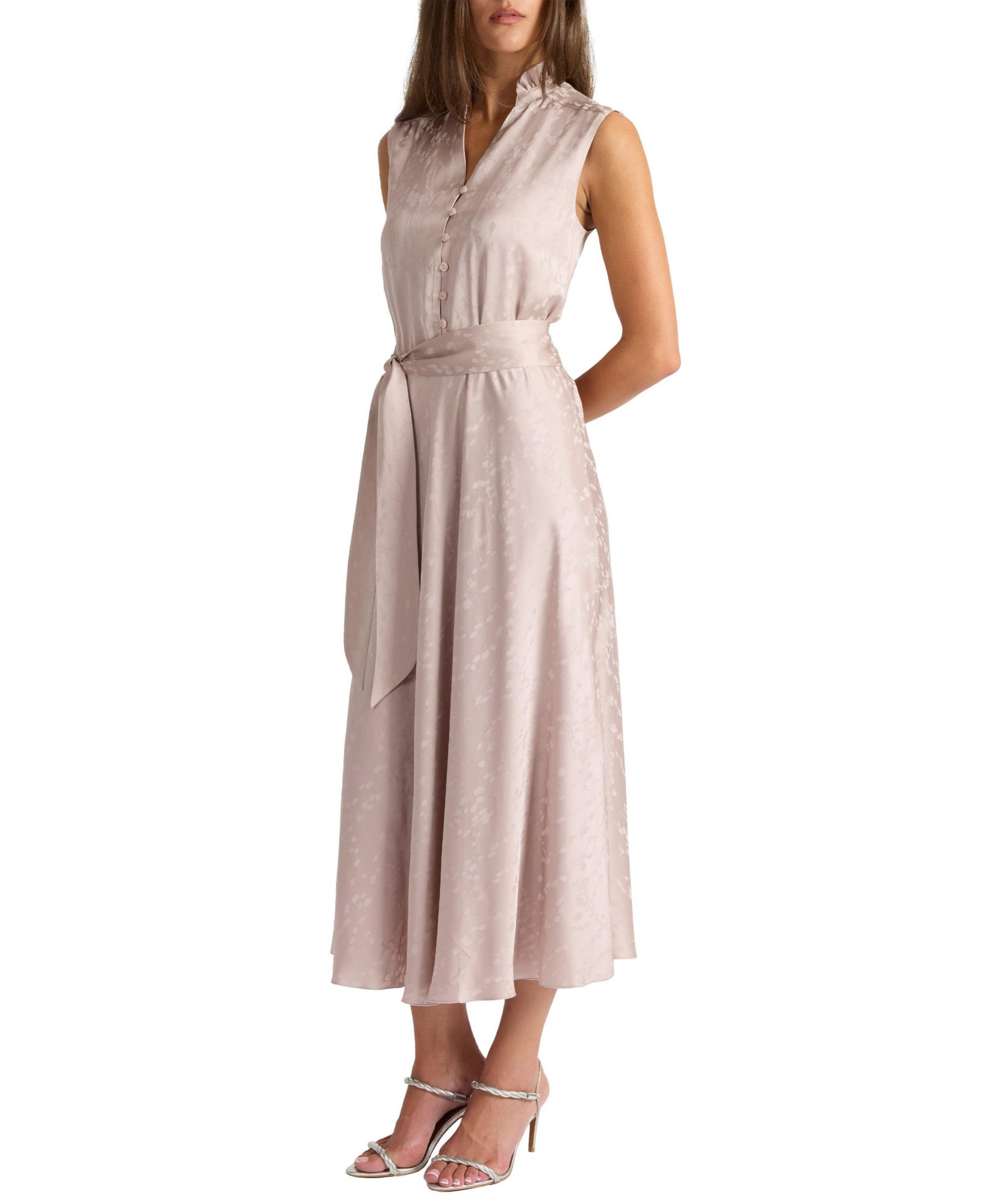 Nirva Sleeveless Dress in Tonal Floral Jacquard — Image 7