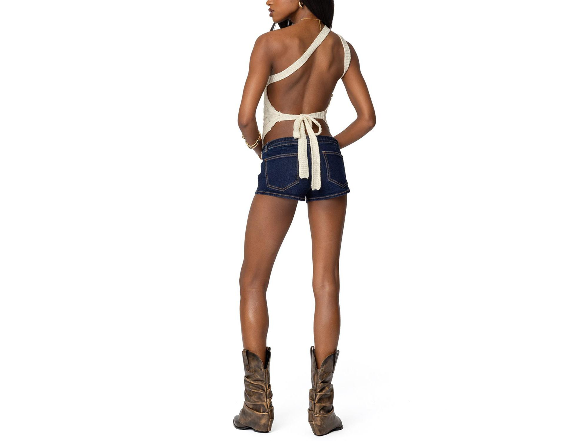 Codi Backless Asymmetric Knit Top — Image 3