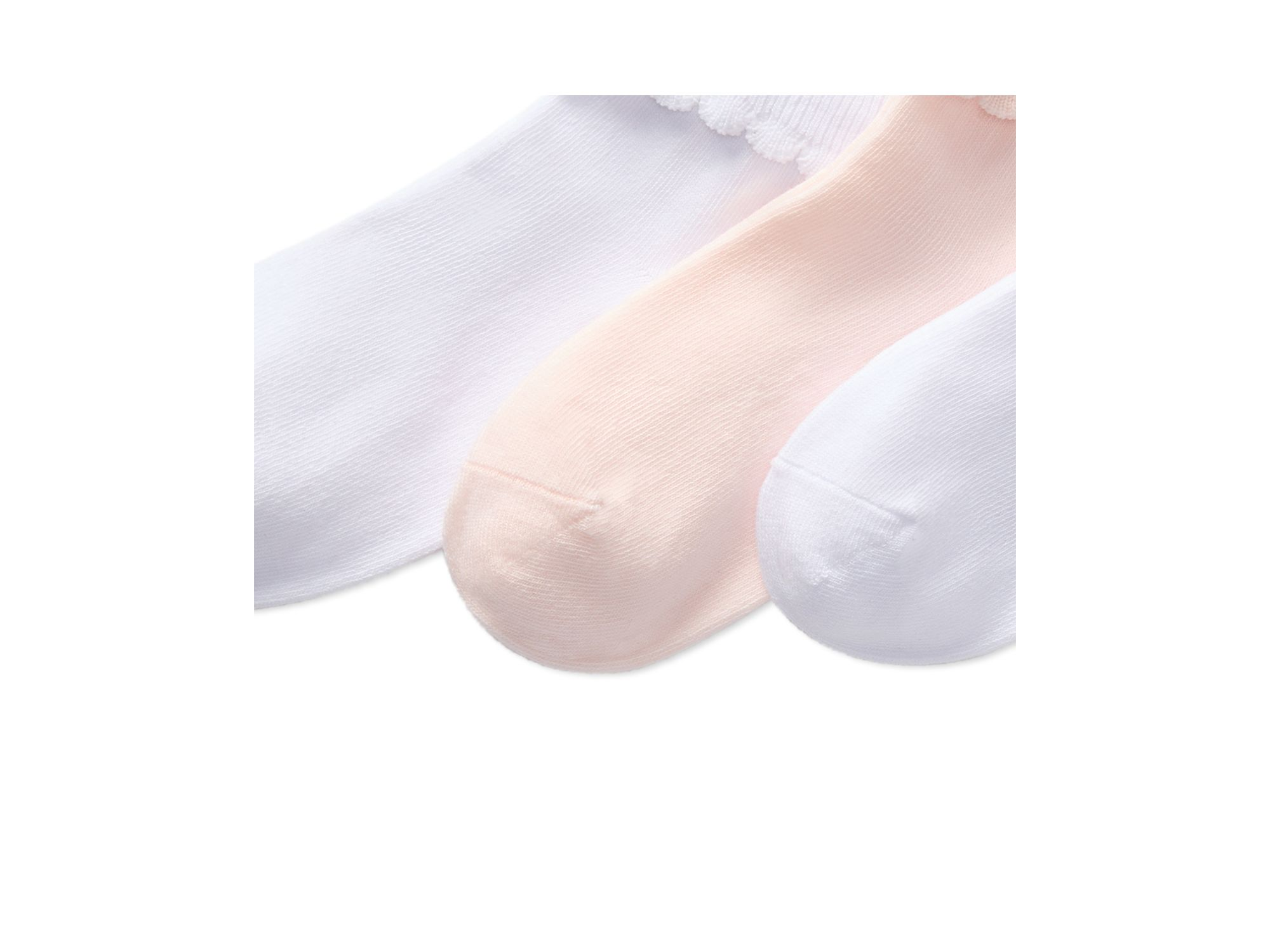 Girls' Scalloped Edge Turn Cuff Socks, Pack of 3 - Little Kid — Image 3