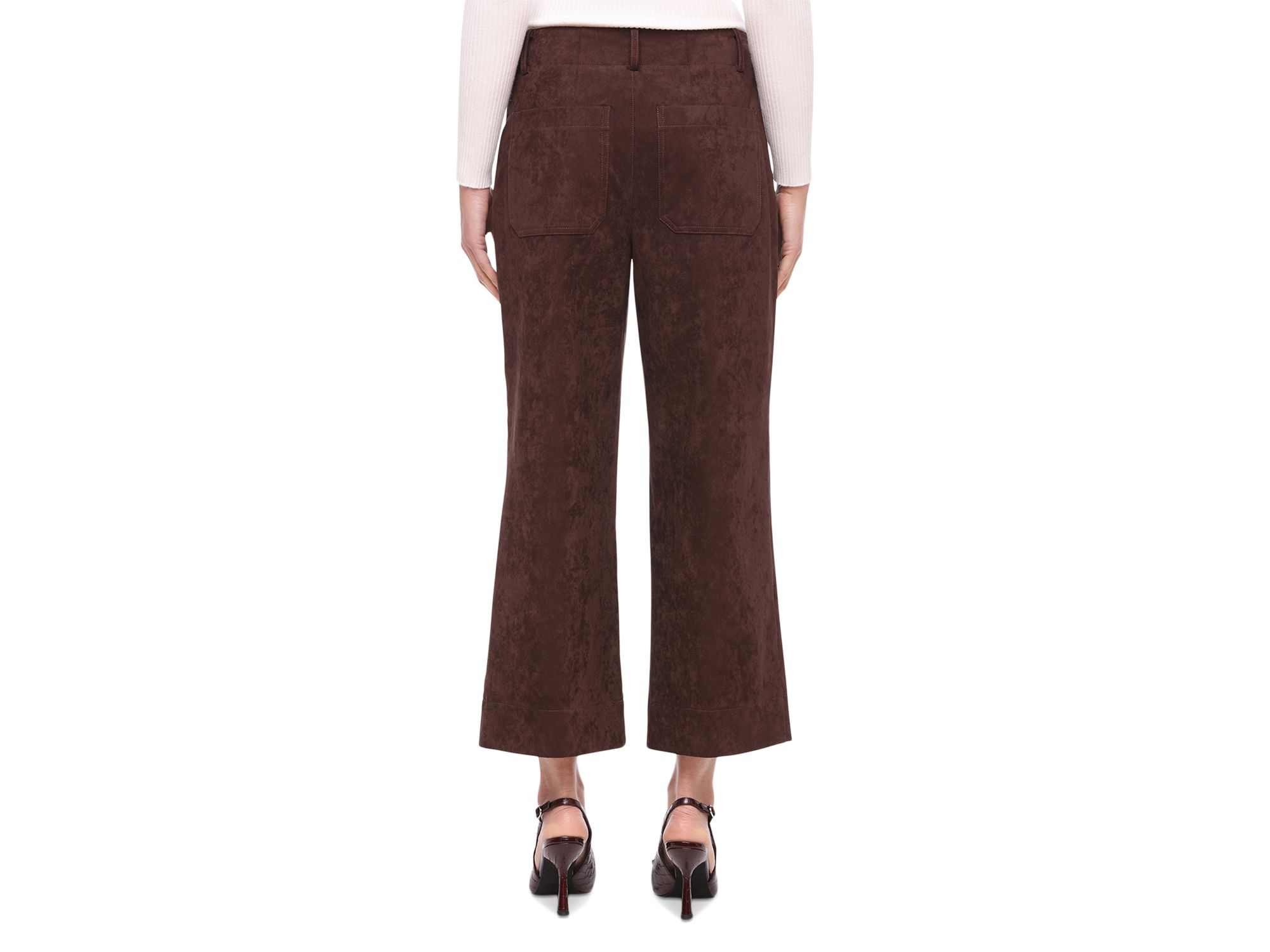 Faux Suede Wide Leg Pants — Image 3