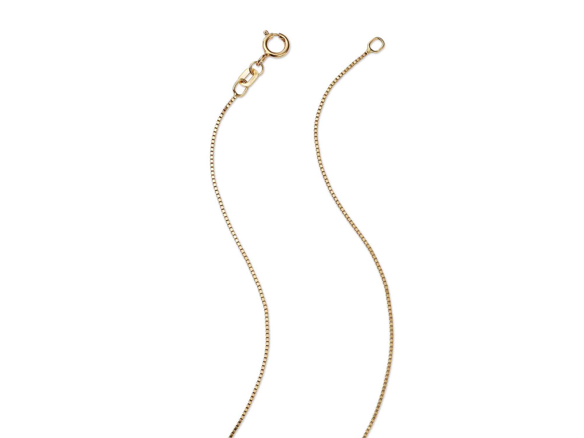 Box Link Chain Necklace in 14K Yellow Gold, 0.75mm — Image 3