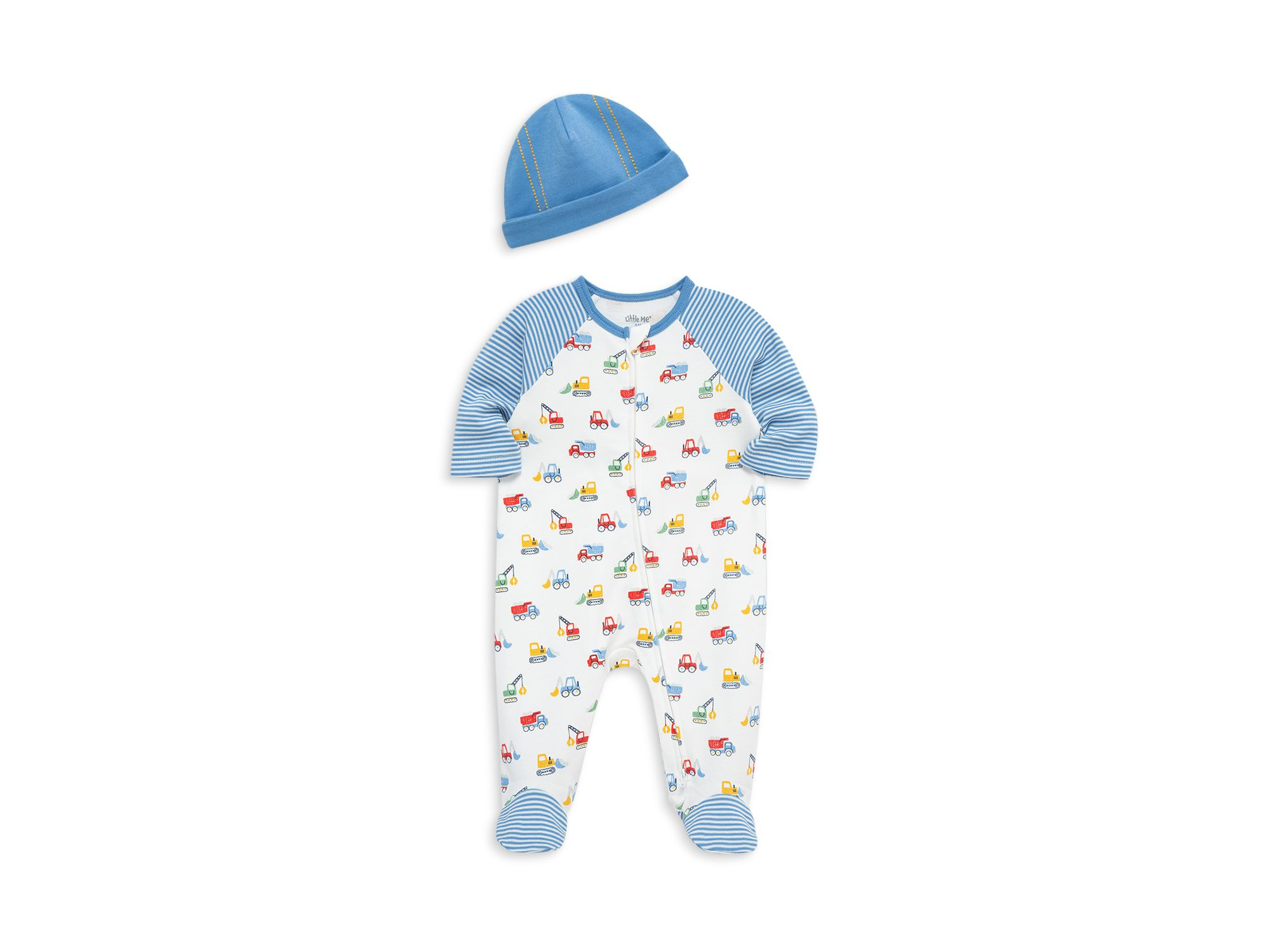 Boys' Trucks Footie & Hat Set - Baby — Image 3
