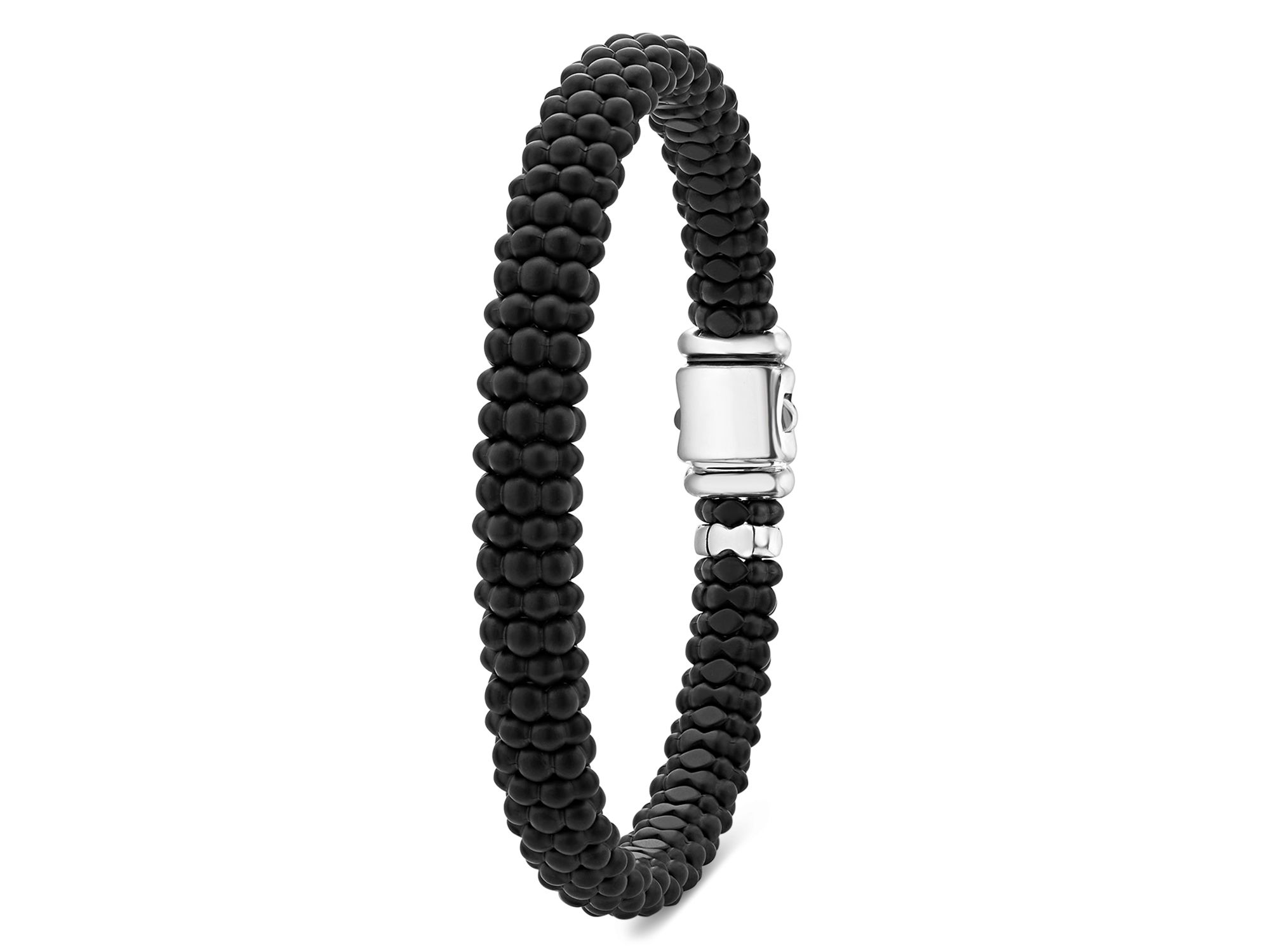 Men's 18K Yellow Gold & Sterling Silver Anthem Black Ceramic Caviar Bead Bracelet - Exclusive — Image 5