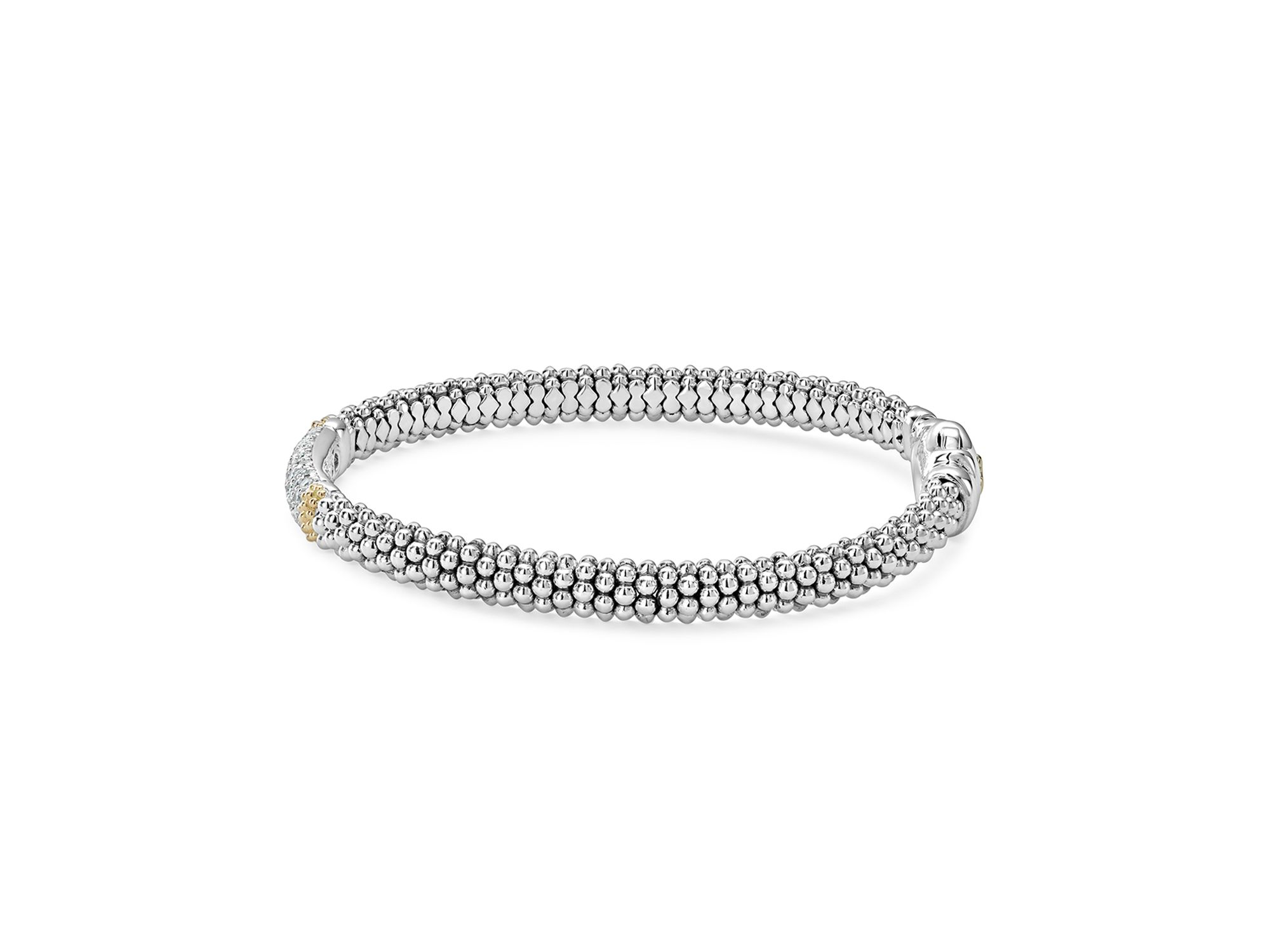 18K Gold & Sterling Silver Diamond Lux Pavé Station Bracelet, 6mm — Image 6