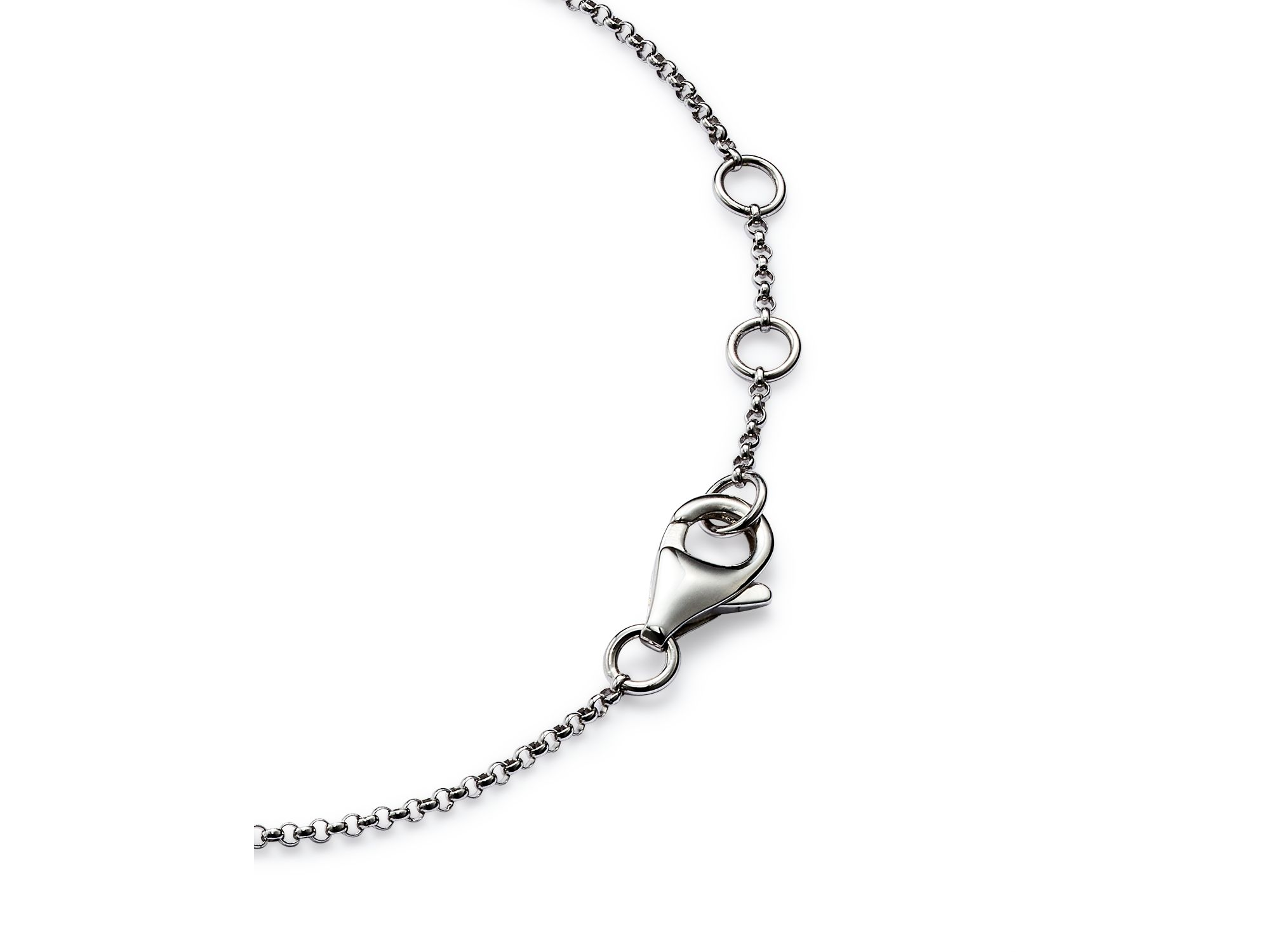 Diamond and Blue Sapphire Evil Eye Bracelet in 14K White Gold - Exclusive — Image 4