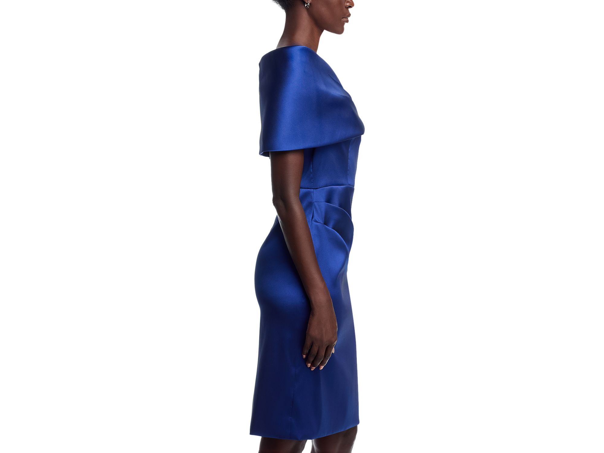 Asymmetric Neck Taffeta Dress — Image 4