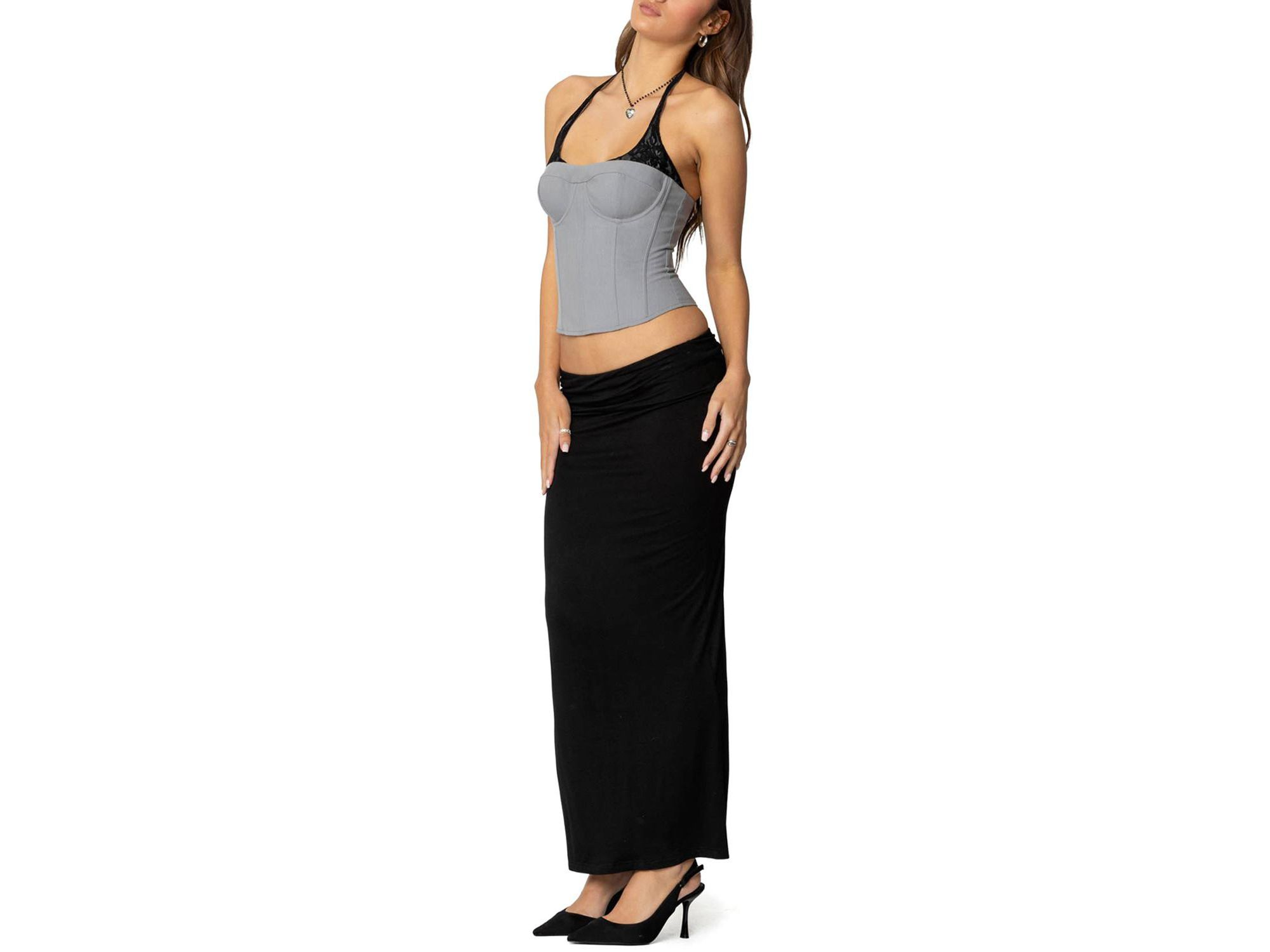 Jara Layered Lace Halter Corset — Image 3