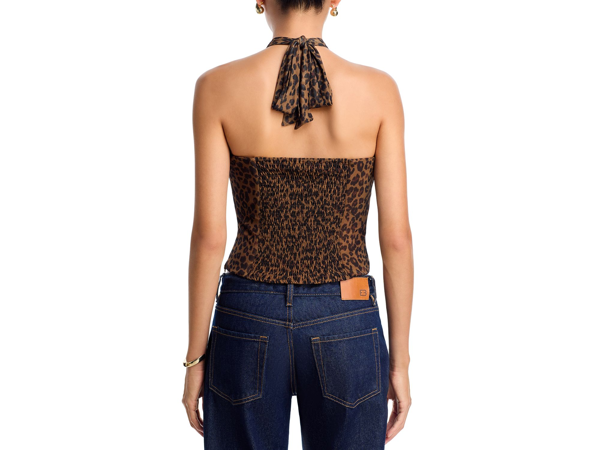 Mesh Leopard Halter Top - Exclusive — Image 3