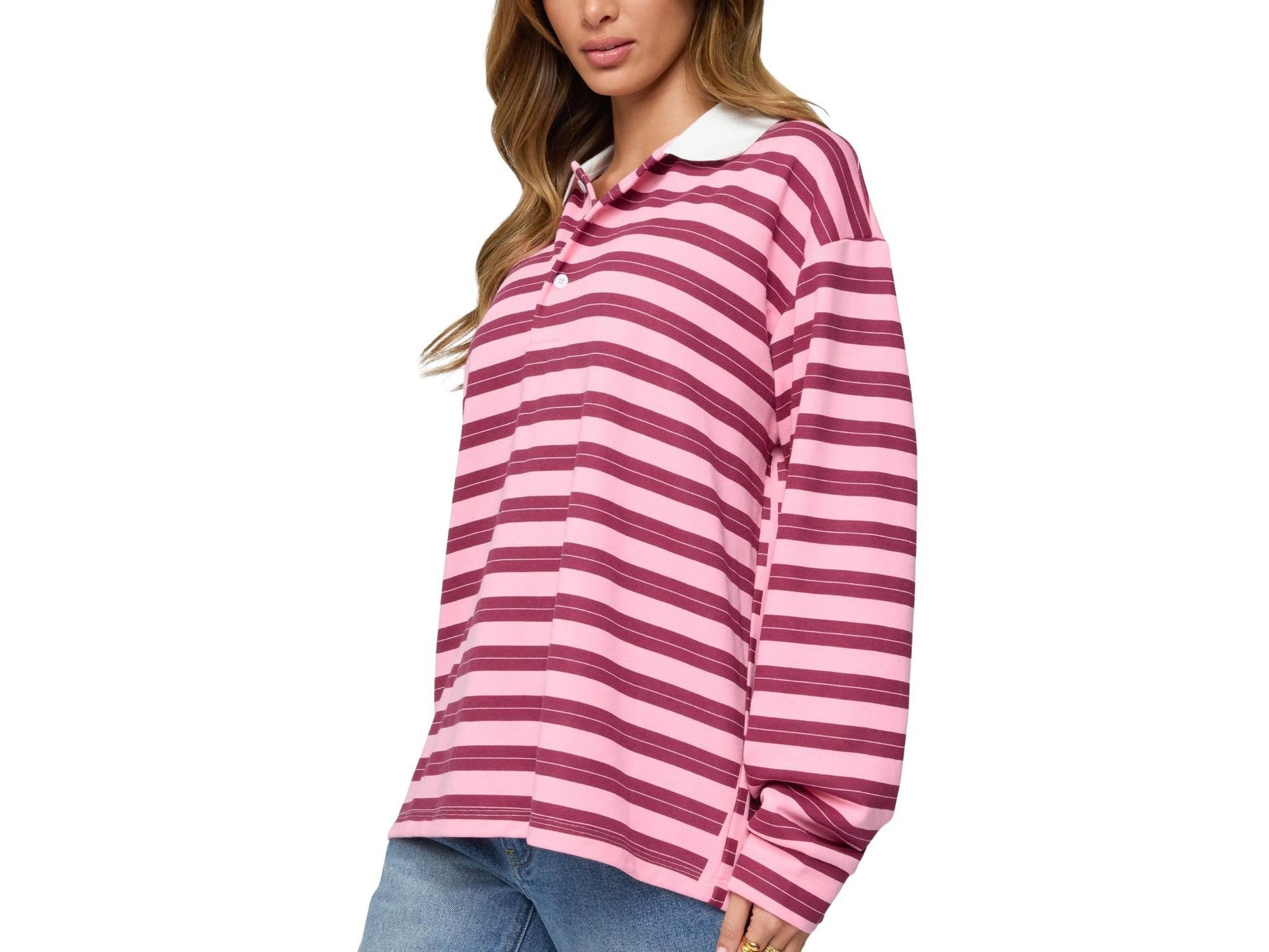 Maureen Striped Polo Sweatshirt — Image 3