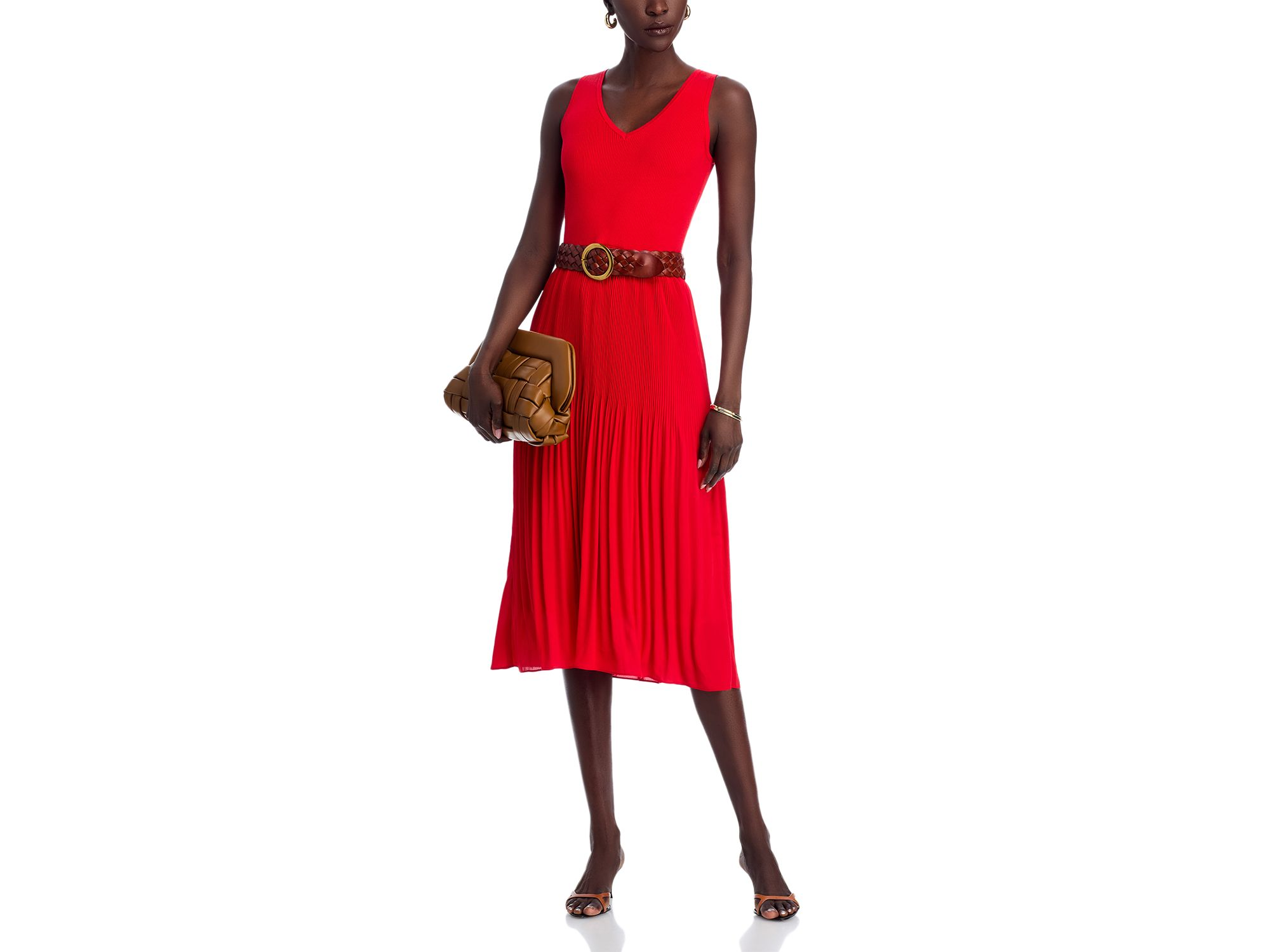 Pleated Midi Dress — Image 4