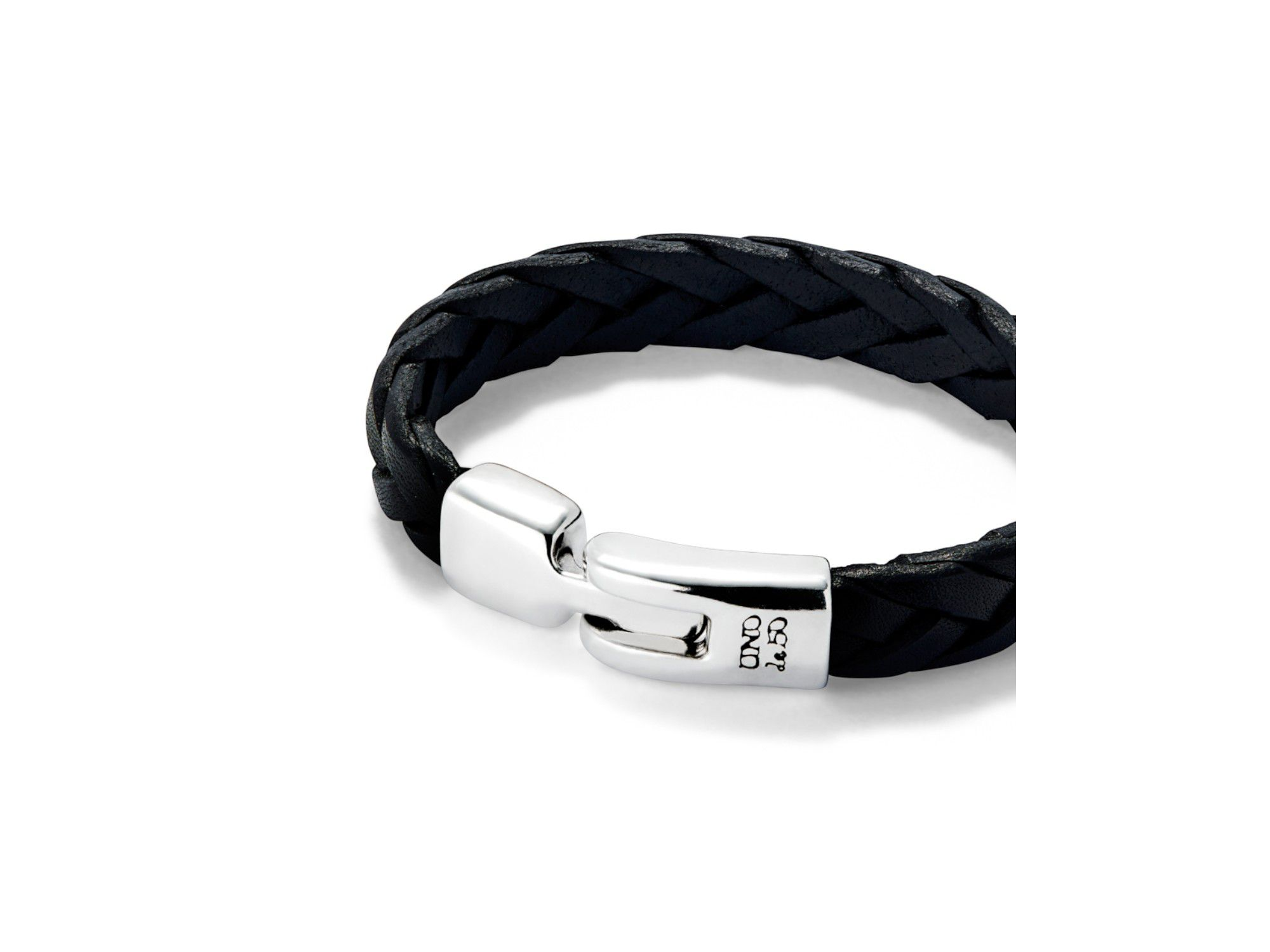 Leather Braided with Sterling Silver Plated Clasp Bracelet — Image 3