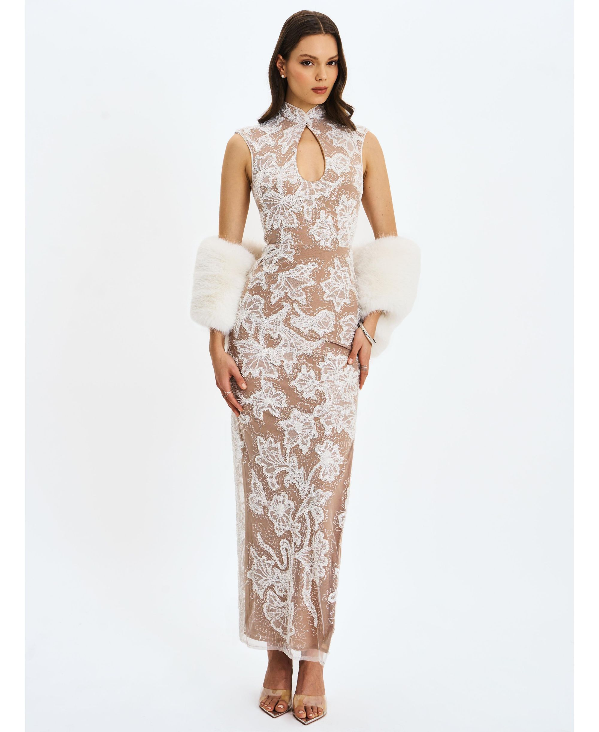 Tavia Beaded Teardrop Neckline Maxi Dress — Image 5