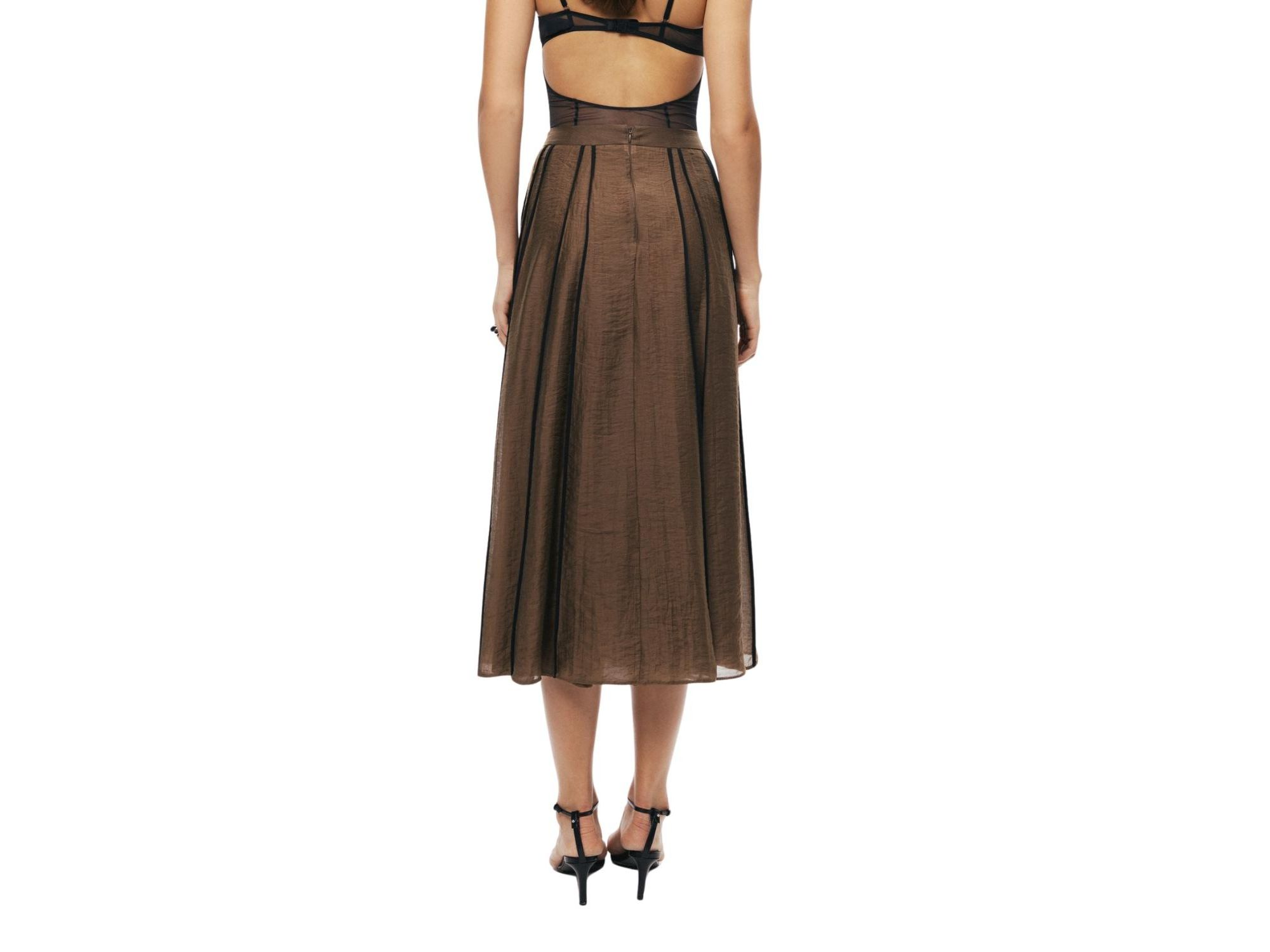 Sheer Pleated Midi Skirt — Image 7