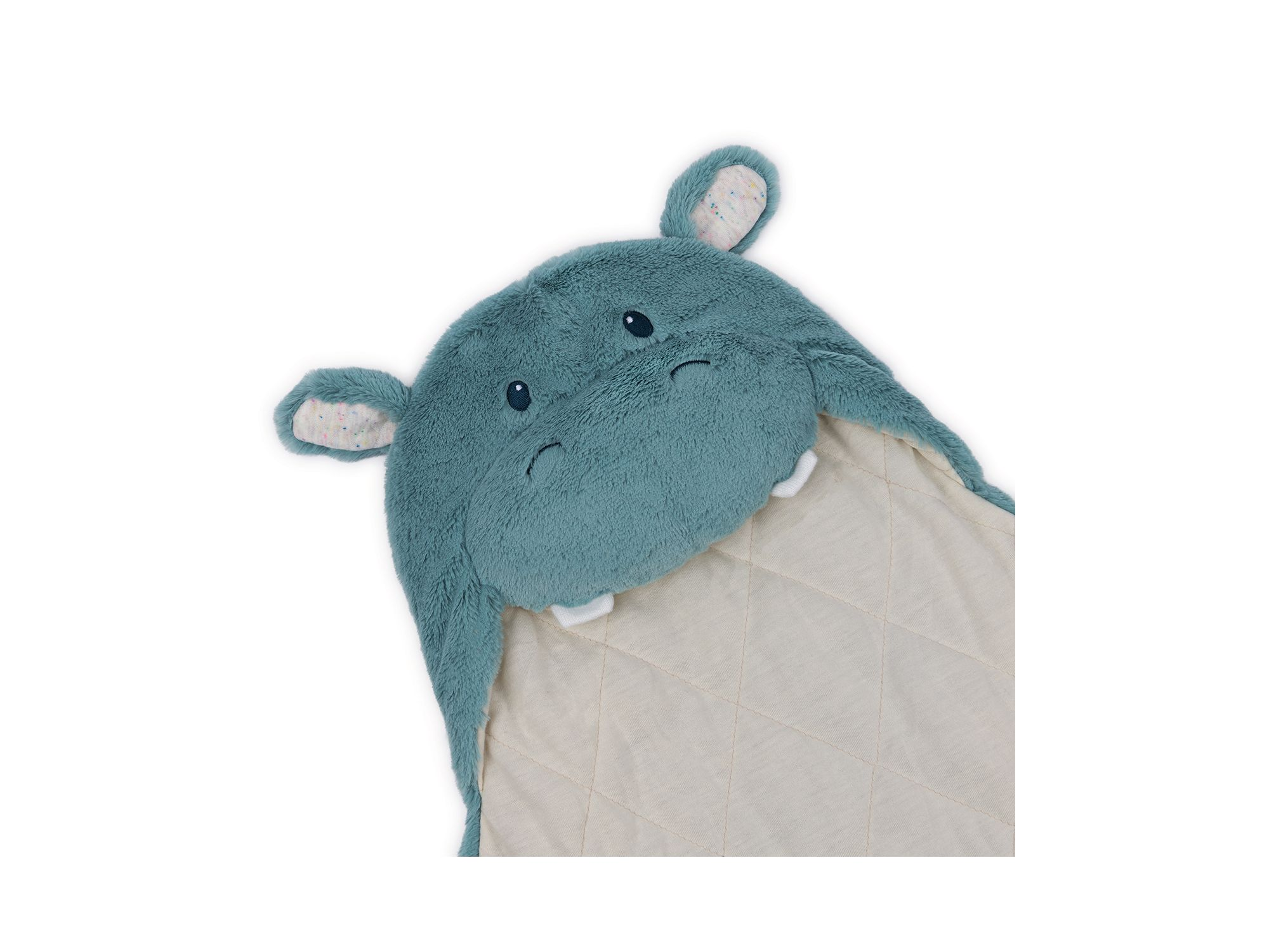 Baby GUND Oh So Snuggly Hippo Plush Hooded Baby Blanket Wrap for Newborns, 26" — Image 3