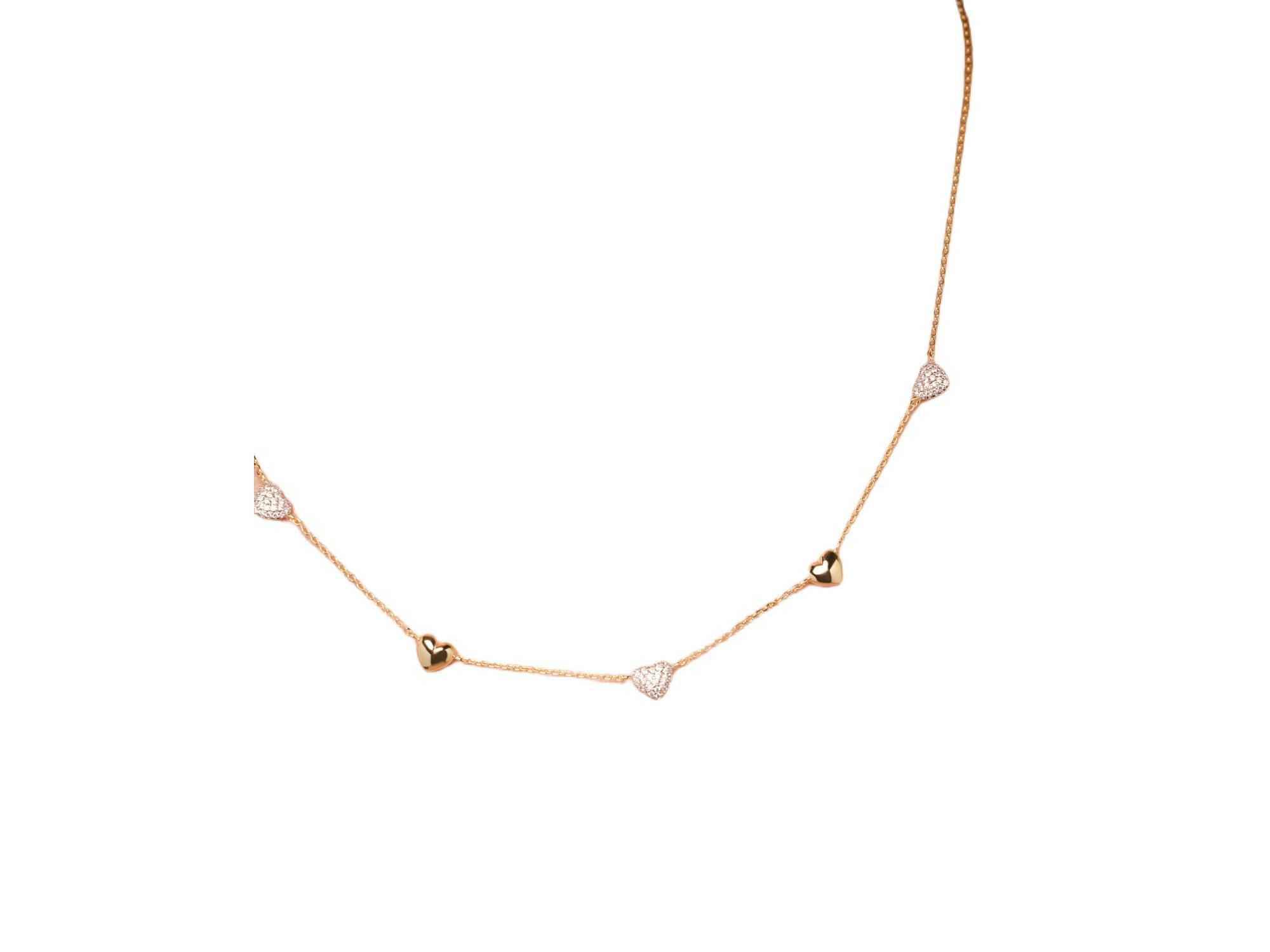Heart Necklace Lev Mini Pave Station Necklace — Image 6