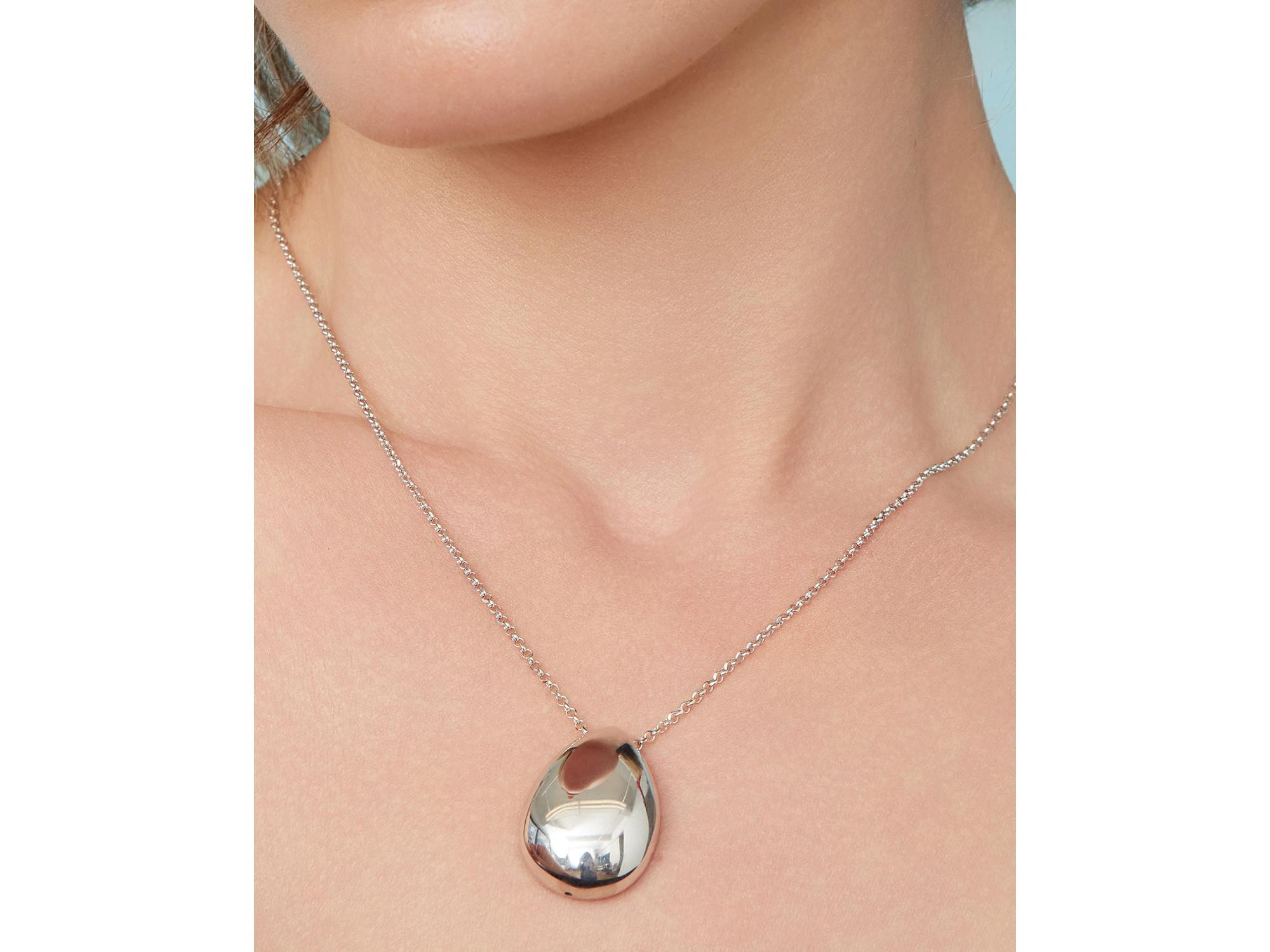 Sterling Reflection Pendant Necklace, 18" — Image 3