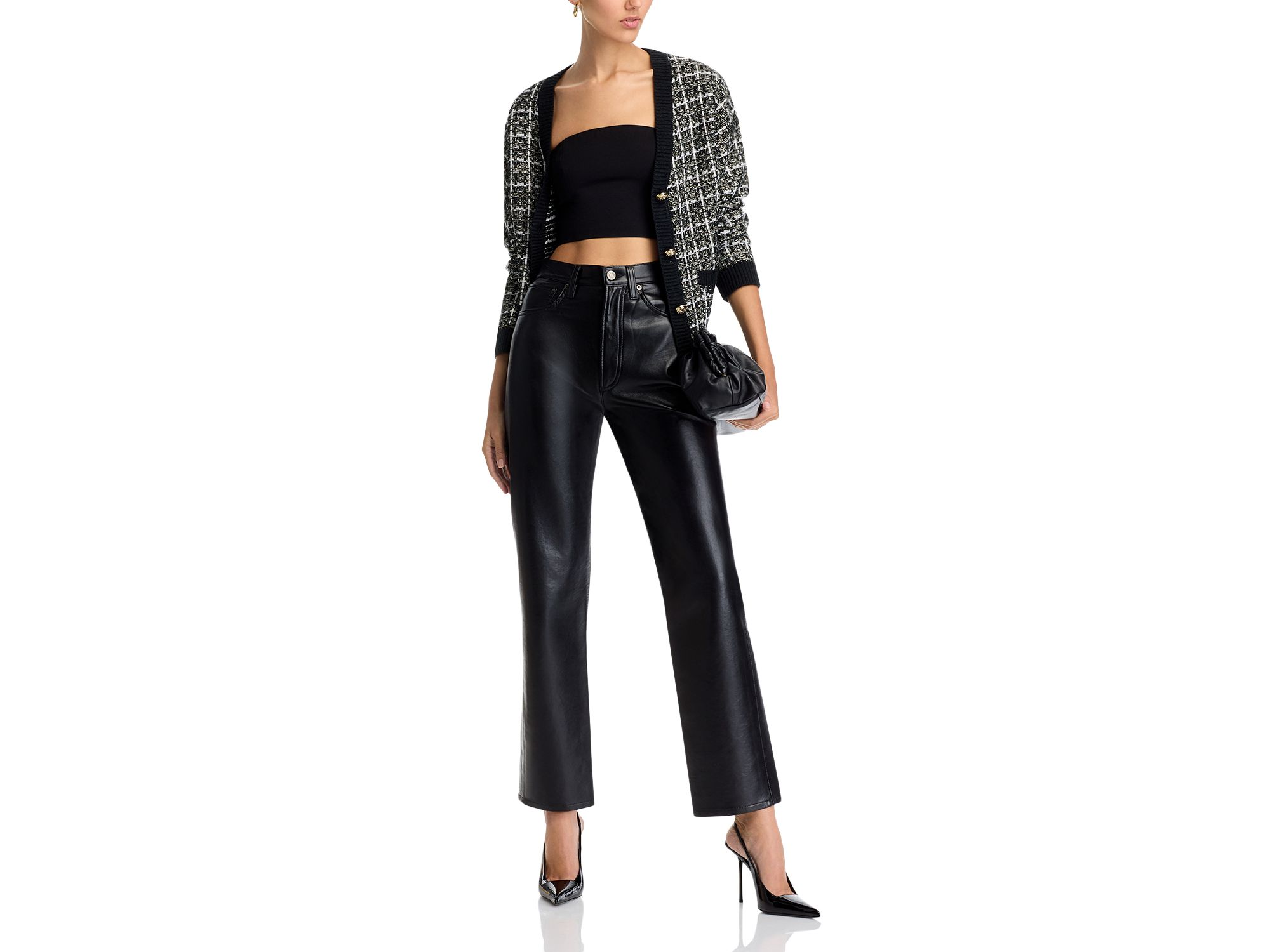 Tweed V Neck Cardigan Sweater - Exclusive — Image 5