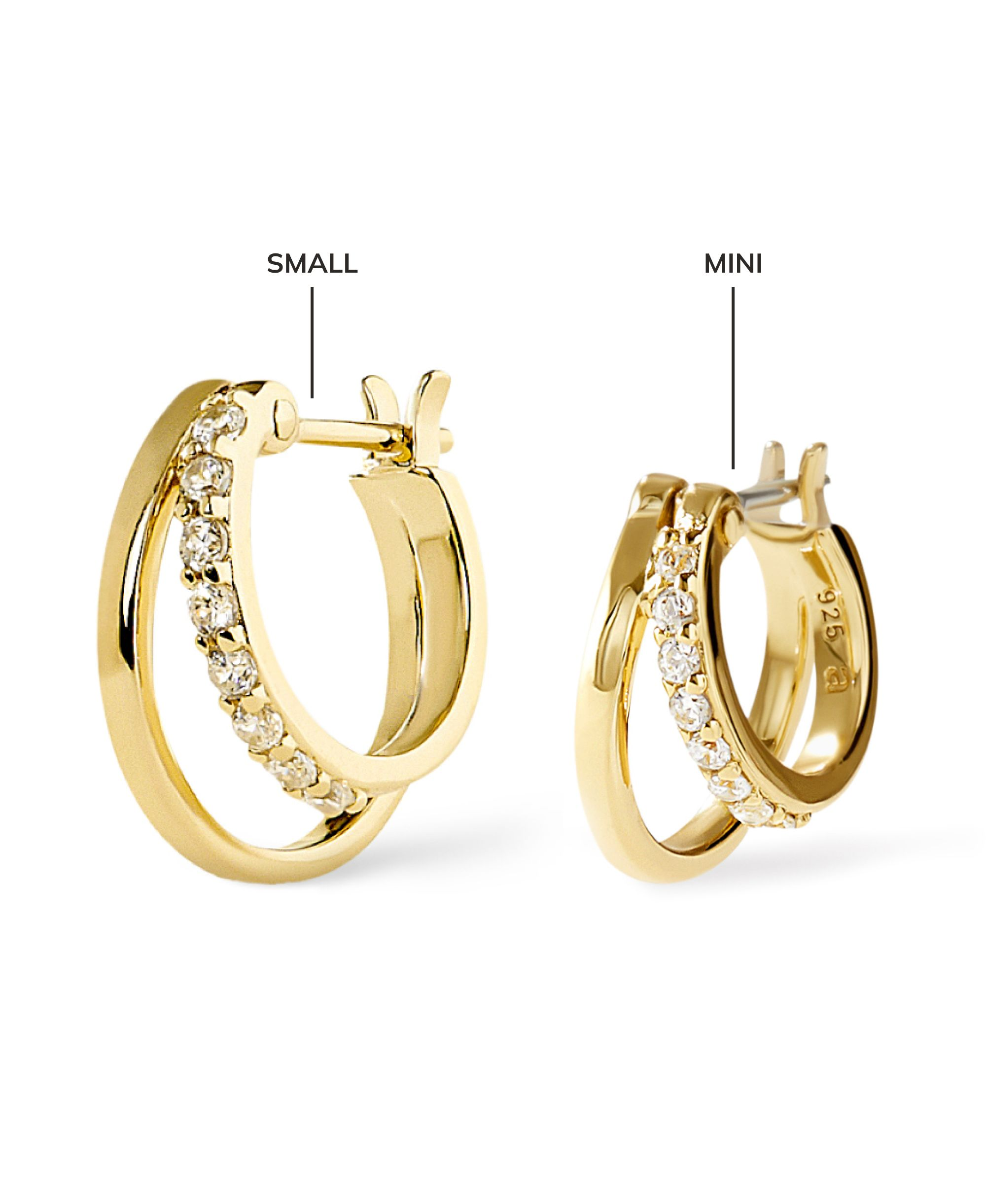 Toda Mini Double Hoop Earrings — Image 5