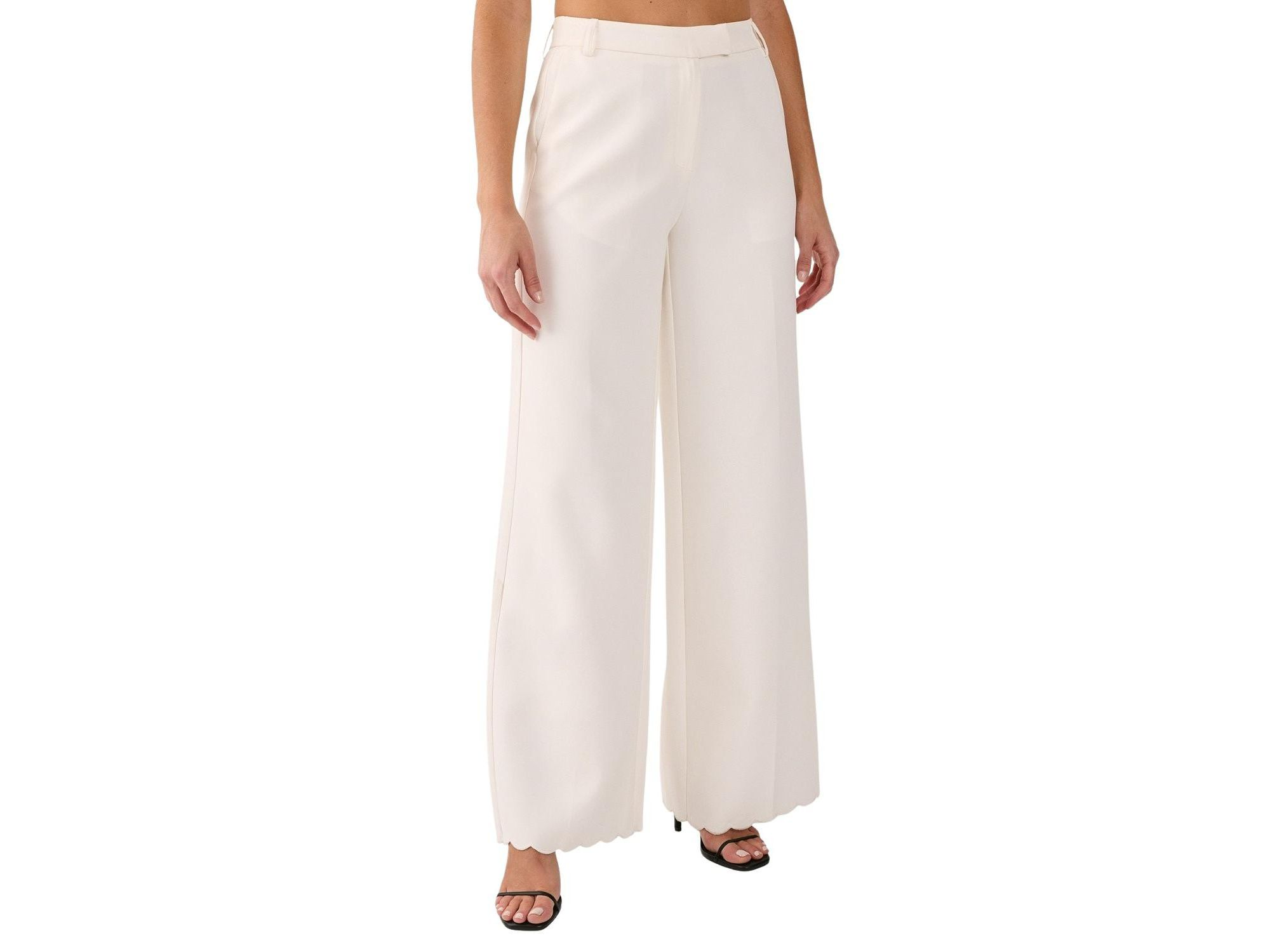 Embroidered Tailored Wide Leg Pants - Image 1
