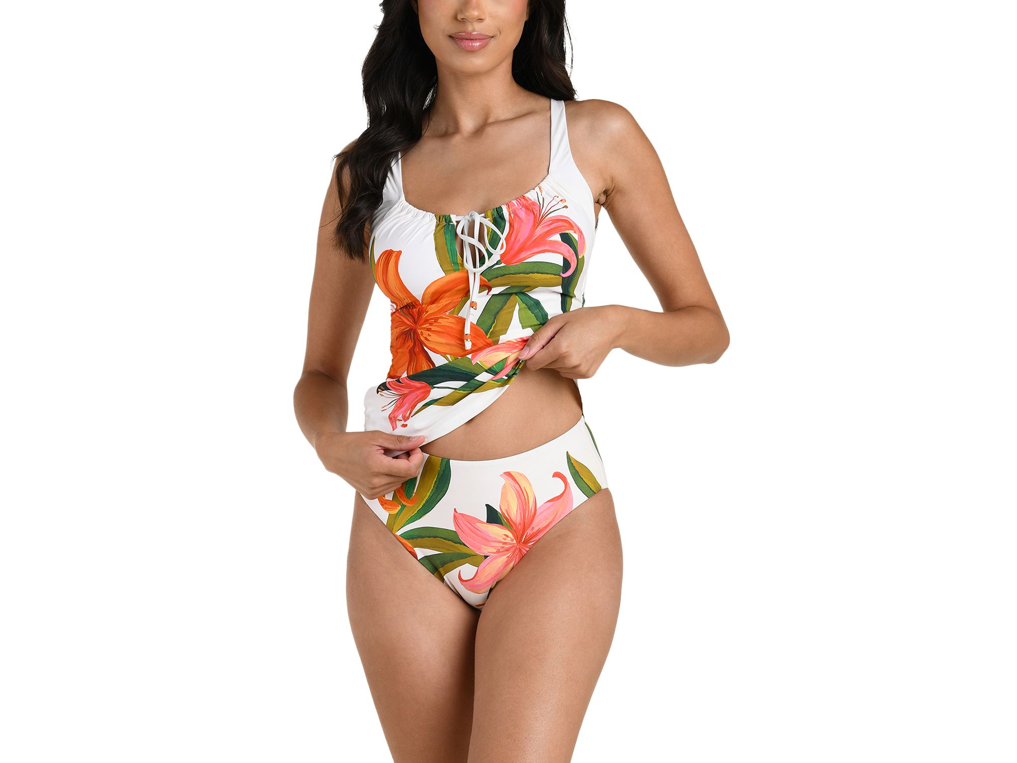 Jungle Blossoms Sweetheart Tunnel Neck Tankini Top — Image 6