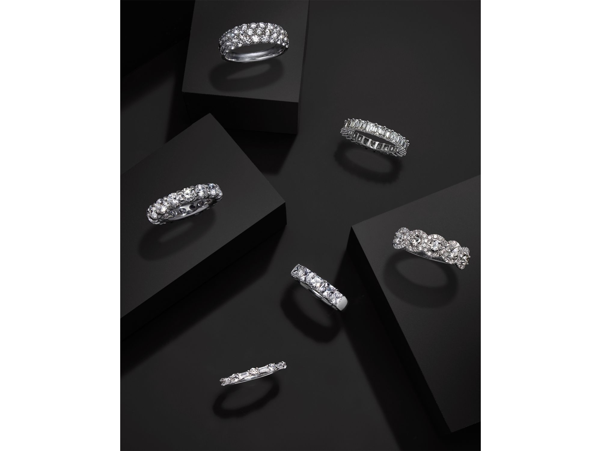 Diamond Baguette & Round Band in 14K White Gold, 0.50 tcw — Image 4