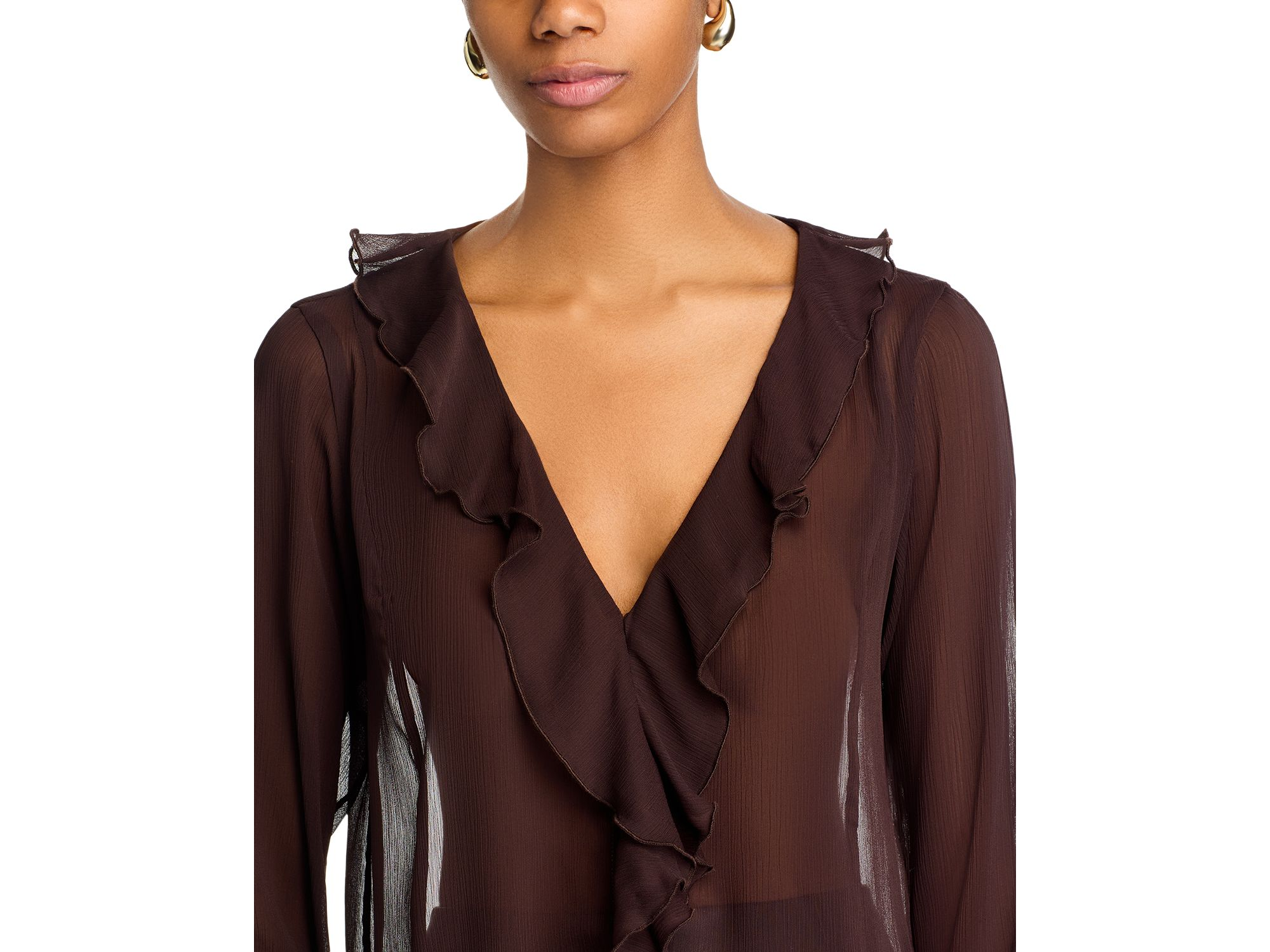 V Neck Ruffle Top — Image 3