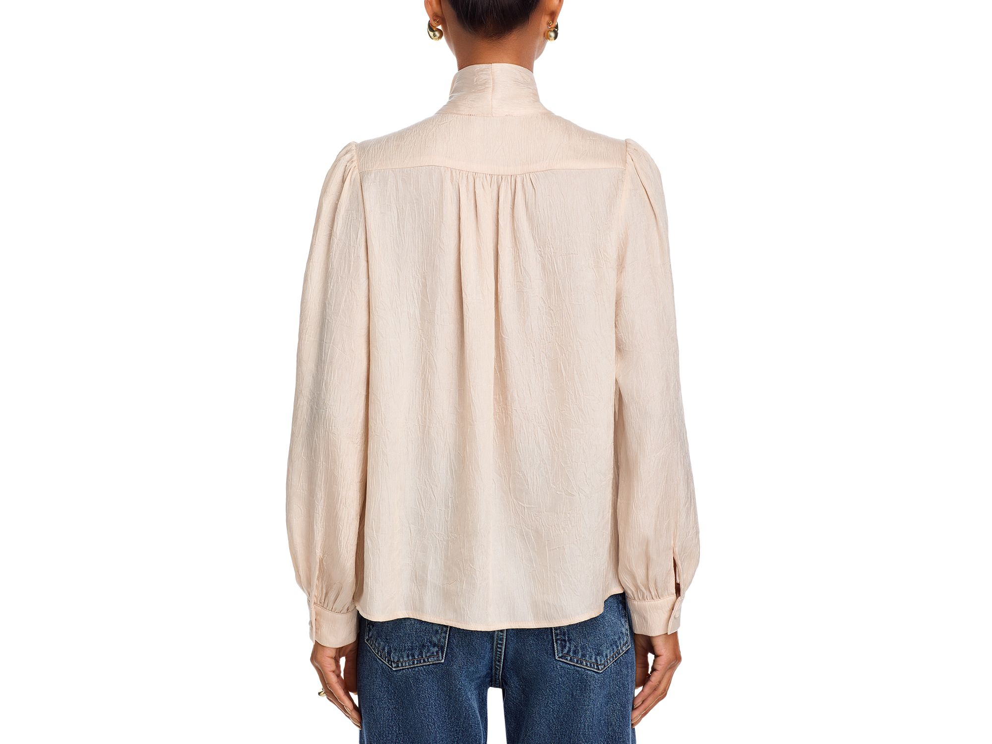 Metallic Bow Long Sleeve Blouse - Exclusive — Image 3