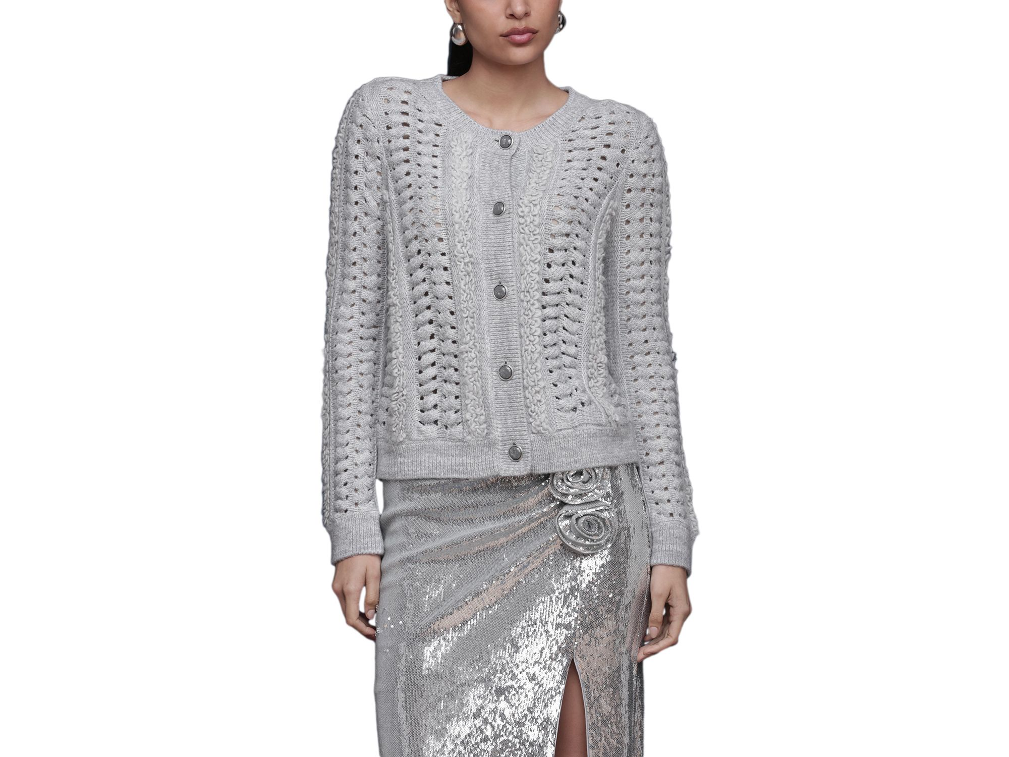 Long Sleeve Button Front Cardigan — Image 3