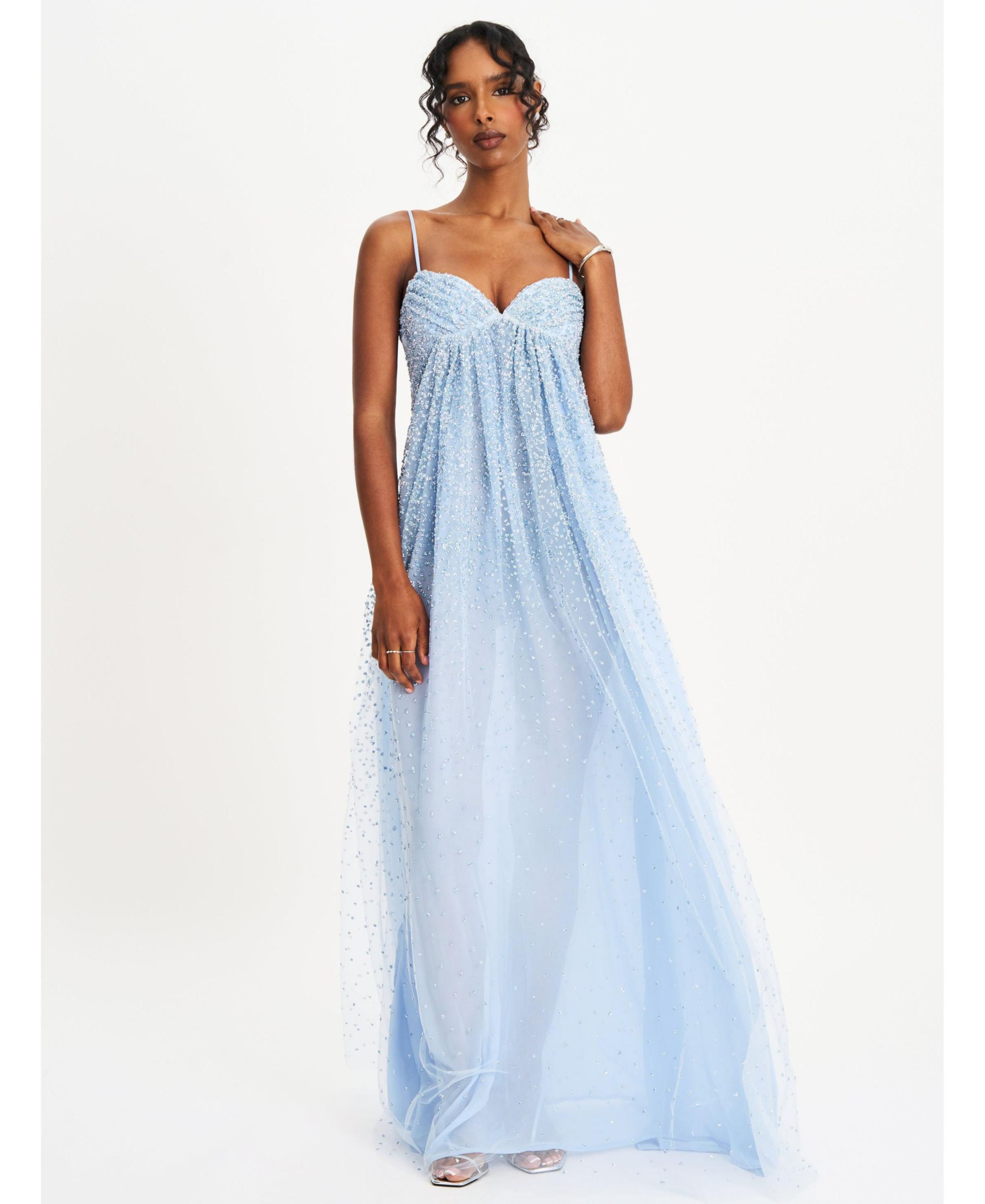 Wallie Rhinestone Embellished Mesh Backless Gown — Image 6