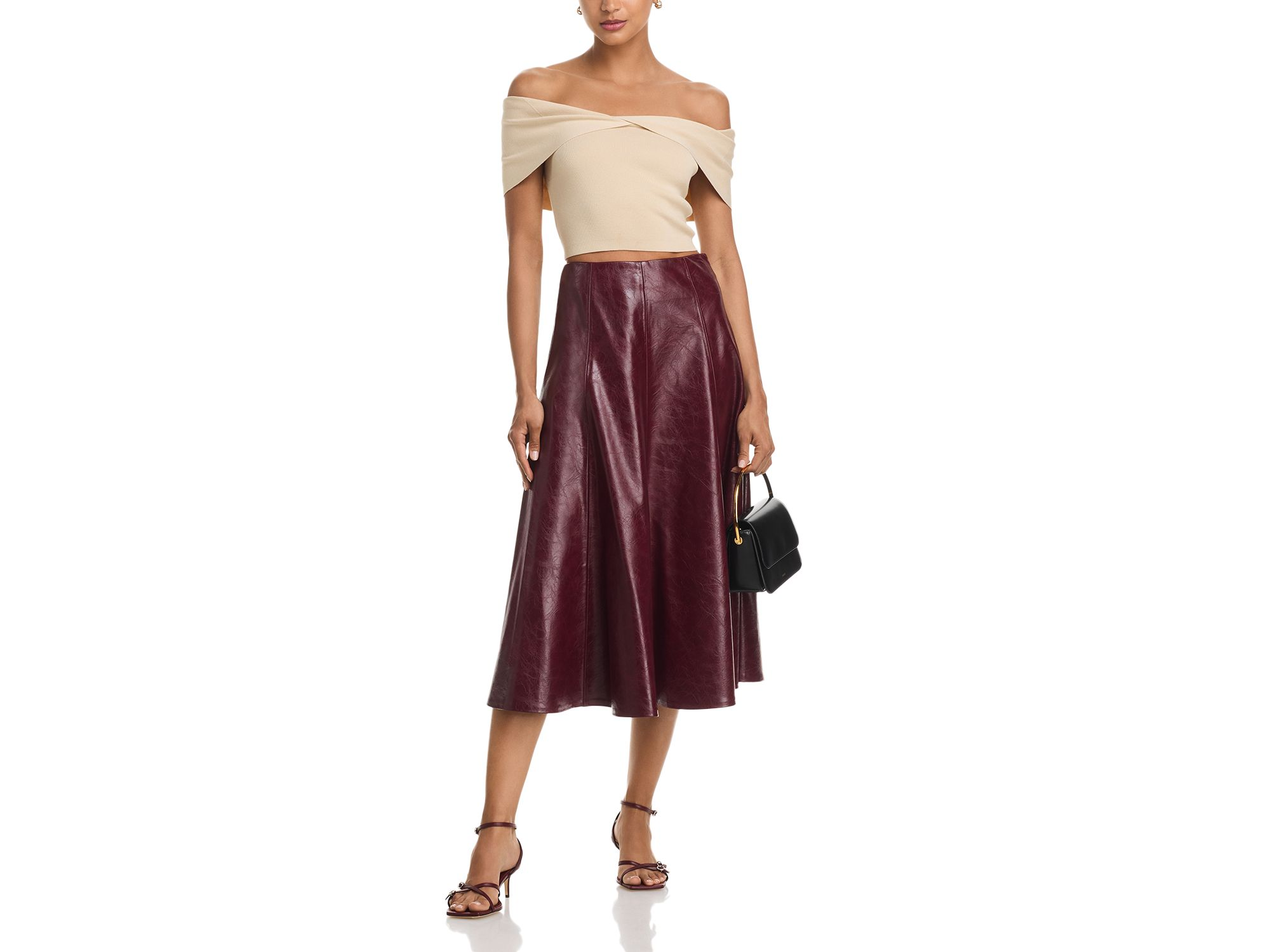 Faux Leather Midi Skirt - Exclusive — Image 6