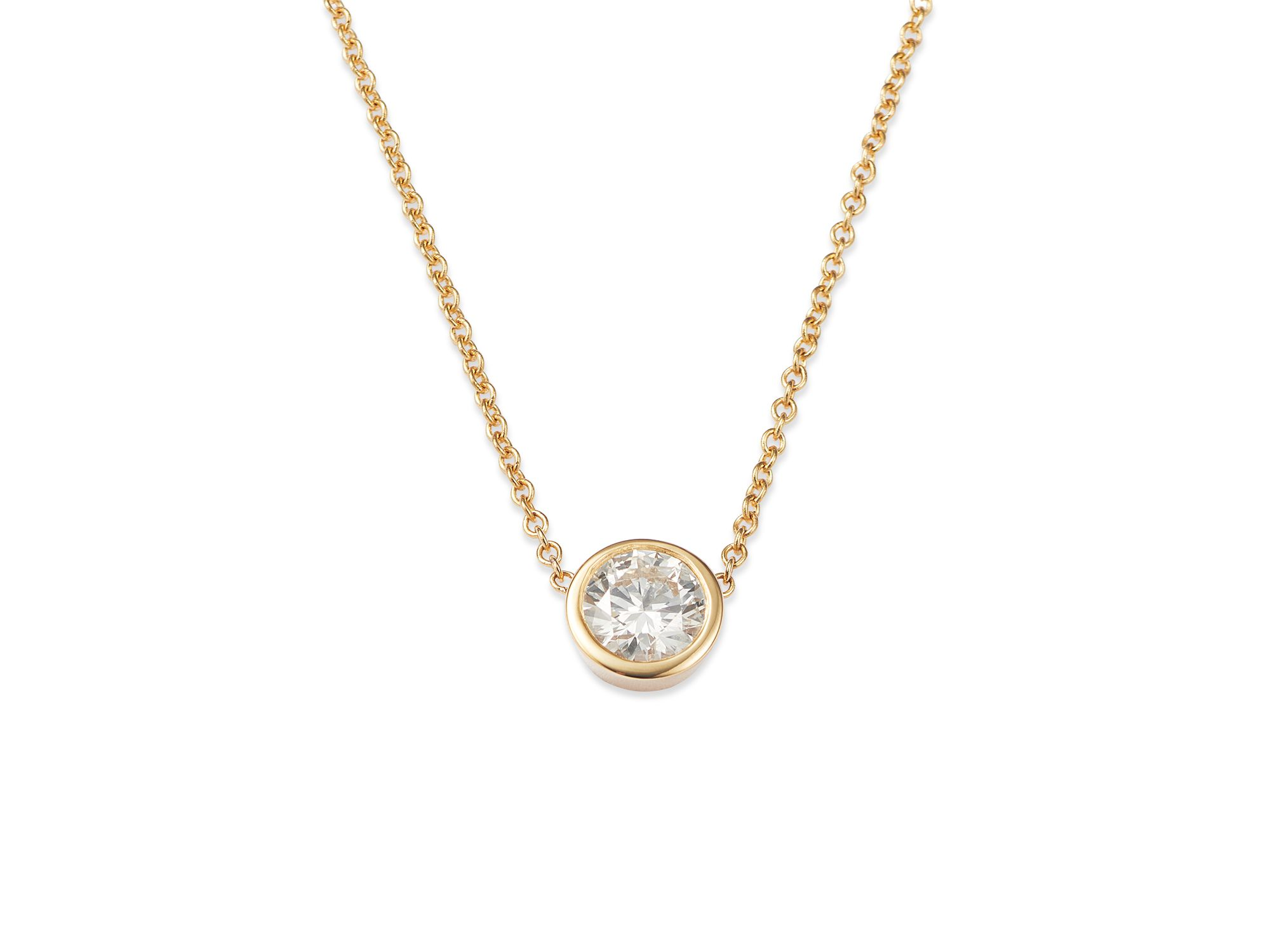 Diamond Station Necklace in 18K Yellow Gold, 1.0 tcw - Exclusive — Image 3