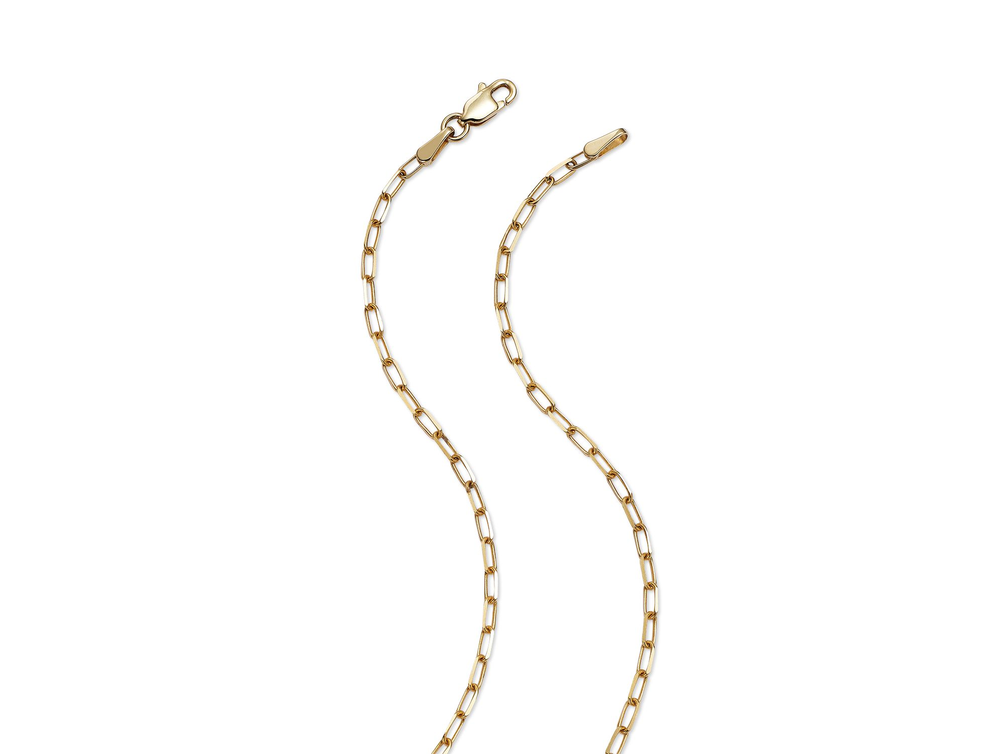 Diamond Solitaire Paperclip Necklace in 14K Yellow Gold, 0.15 tcw — Image 3