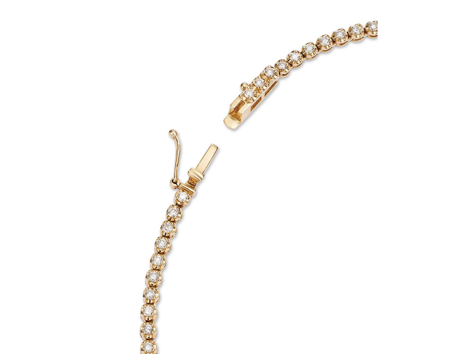 Diamond Crown Set Tennis Necklace in 14K Yellow Gold, 4.0-8.0 tcw — Image 7