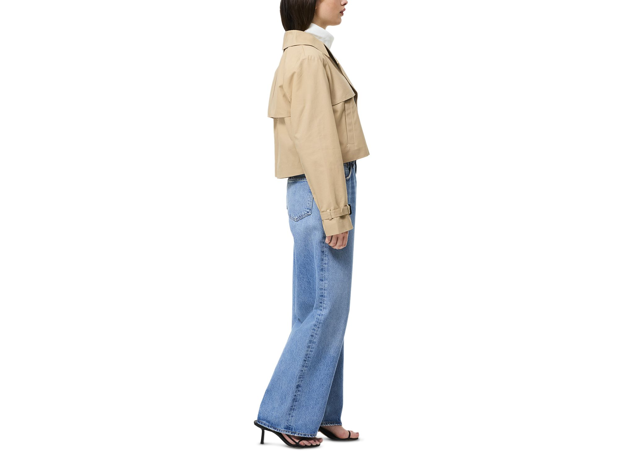 Cropped Twill Trench Coat — Image 6