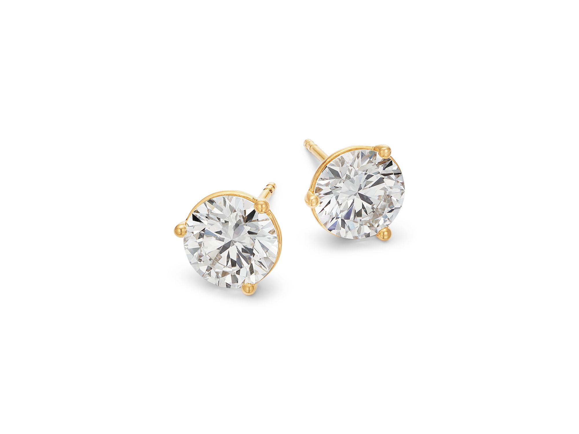 Certified Lab Grown Diamond Martini Set Stud Earrings in 18K Yellow Gold, 2.0-6.0 tcw — Image 3