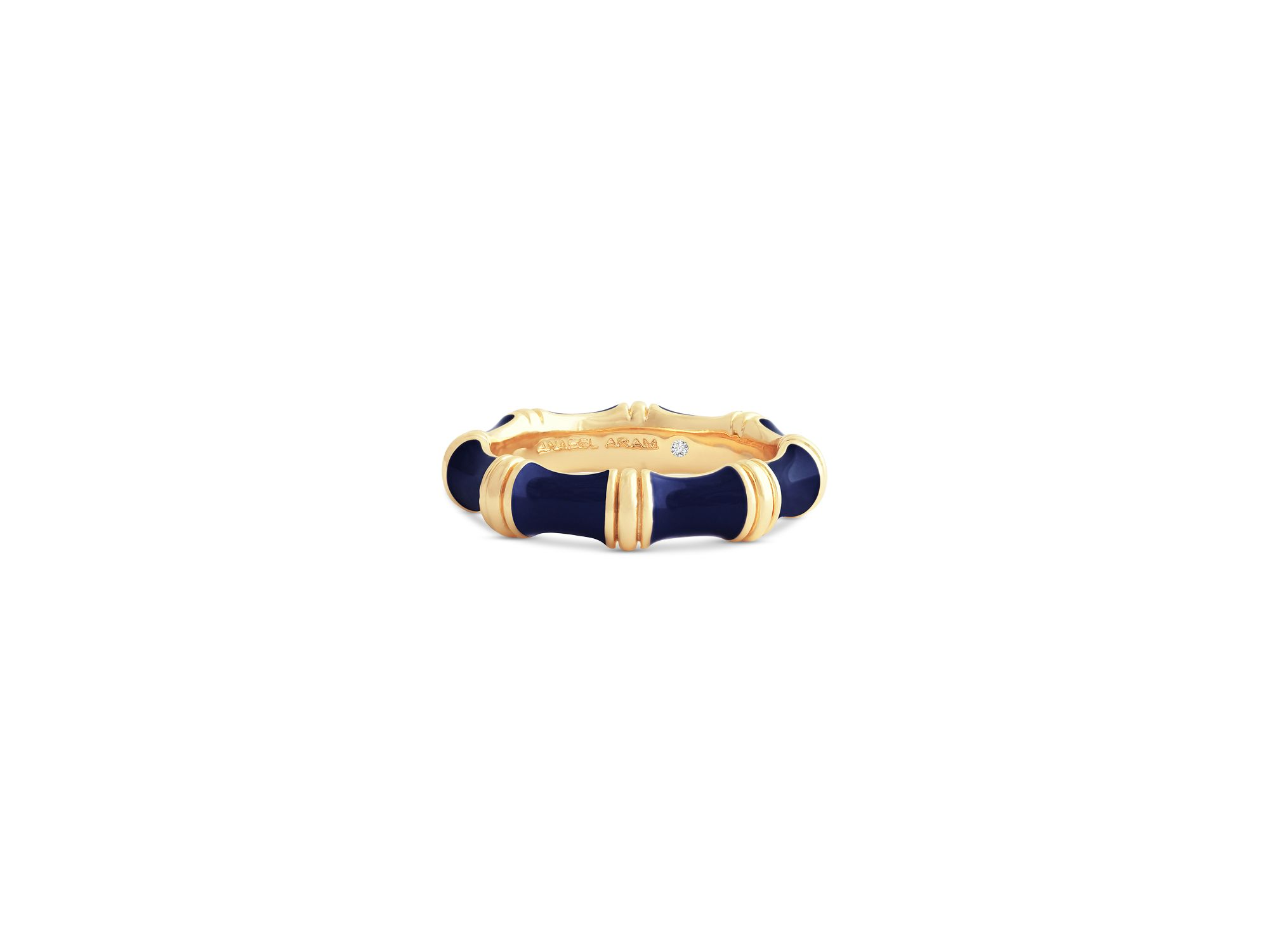 Navy Bamboo Band Ring — Image 3